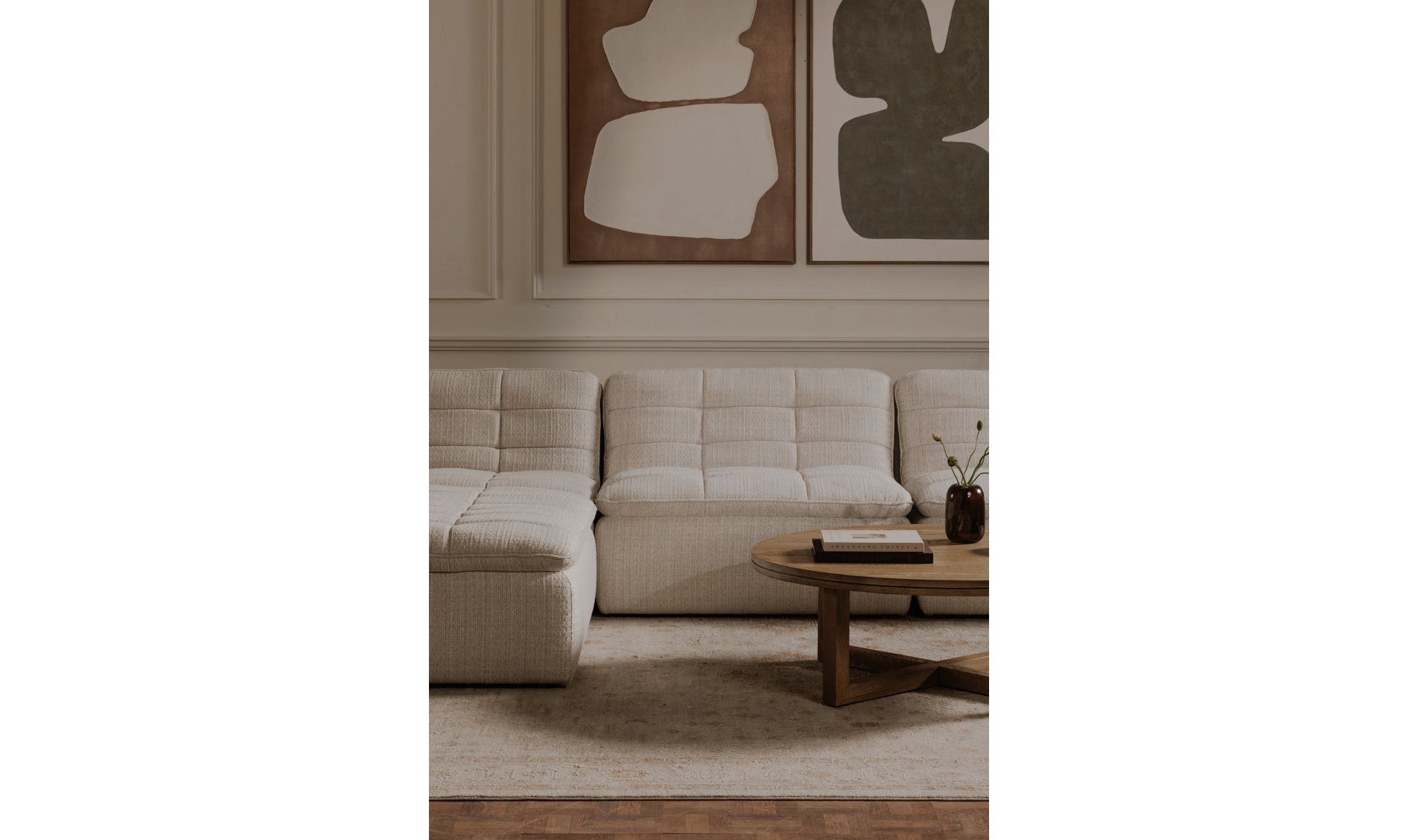 Lino Lounge Modular Sectional Textured Oat