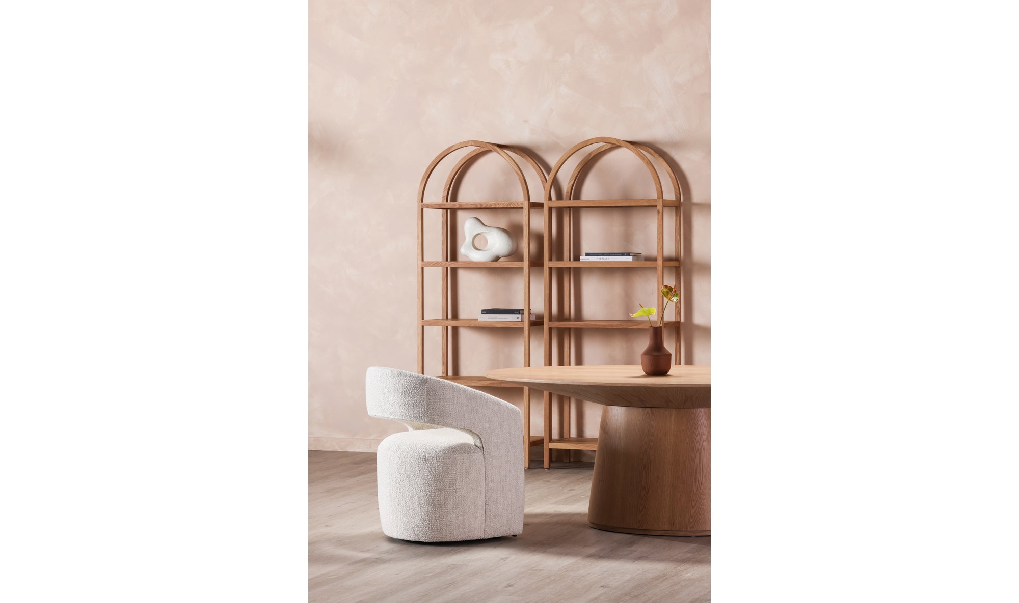 Barrow Rolling Dining Chair White Mist