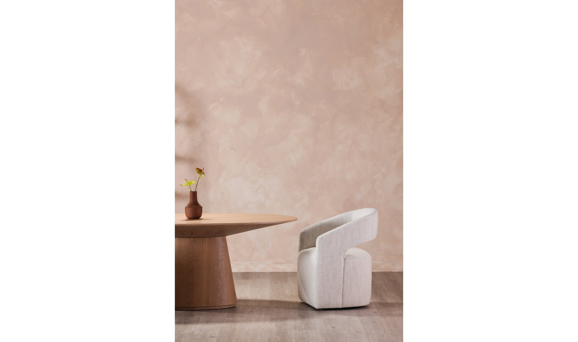 Barrow Rolling Dining Chair White Mist