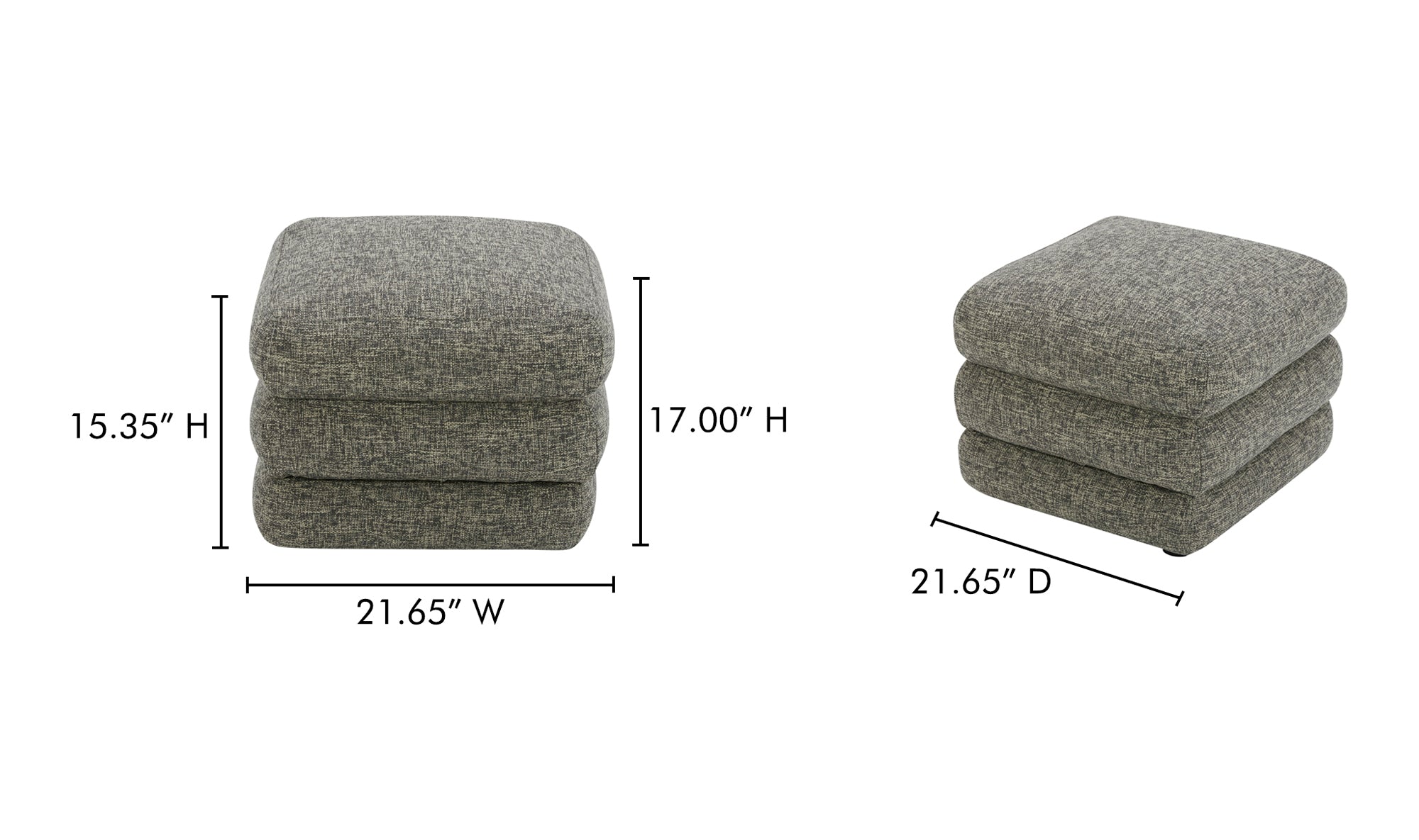 Lowtide Stool Stone Tweed