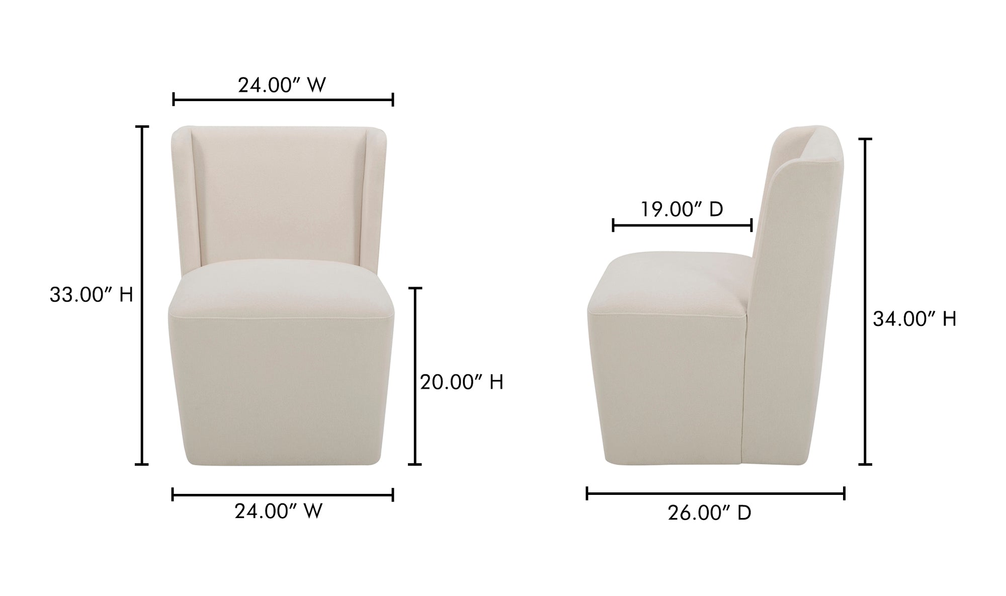 Cormac Rolling Dining Chair Cream