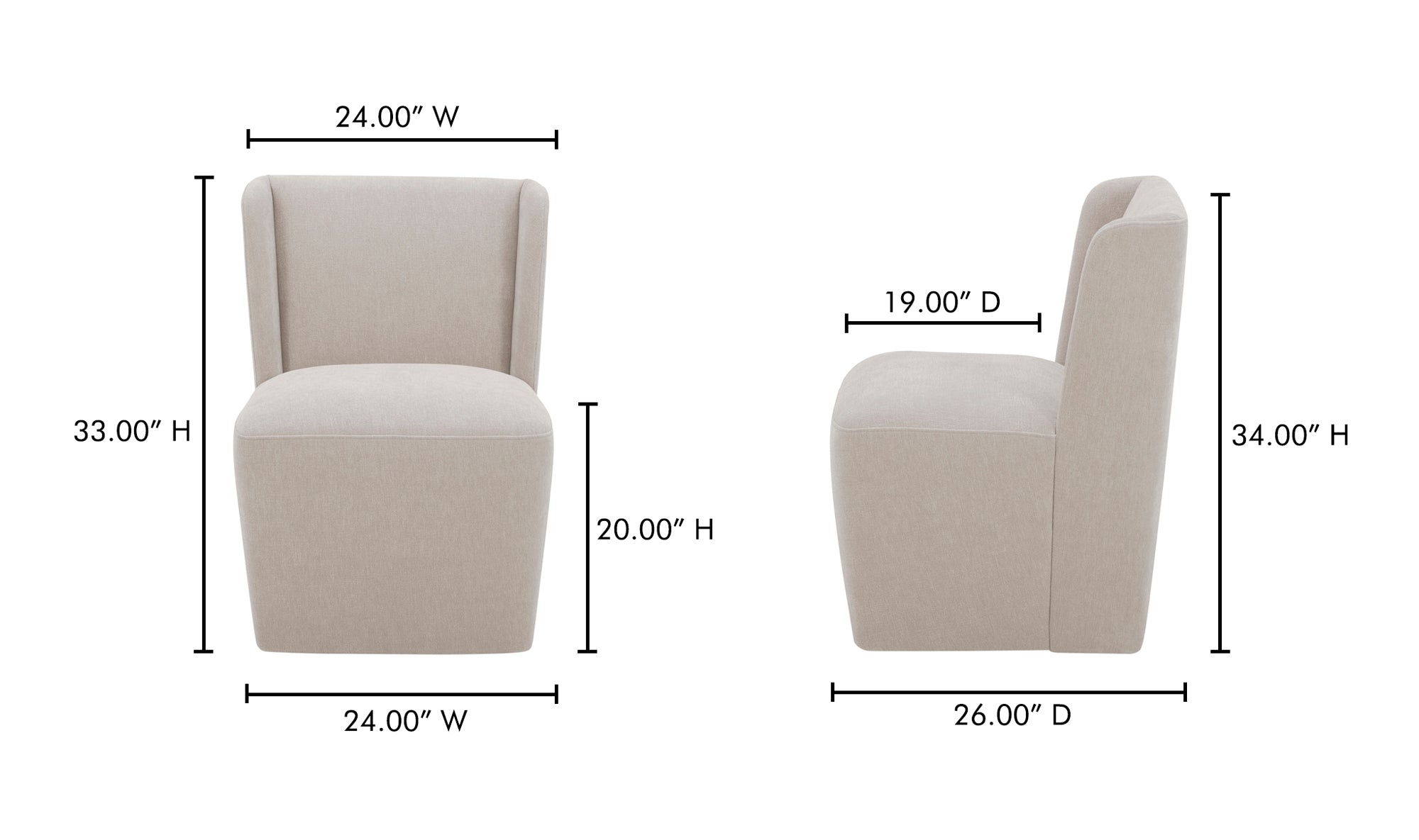 Cormac Rolling Dining Chair Warm Sand