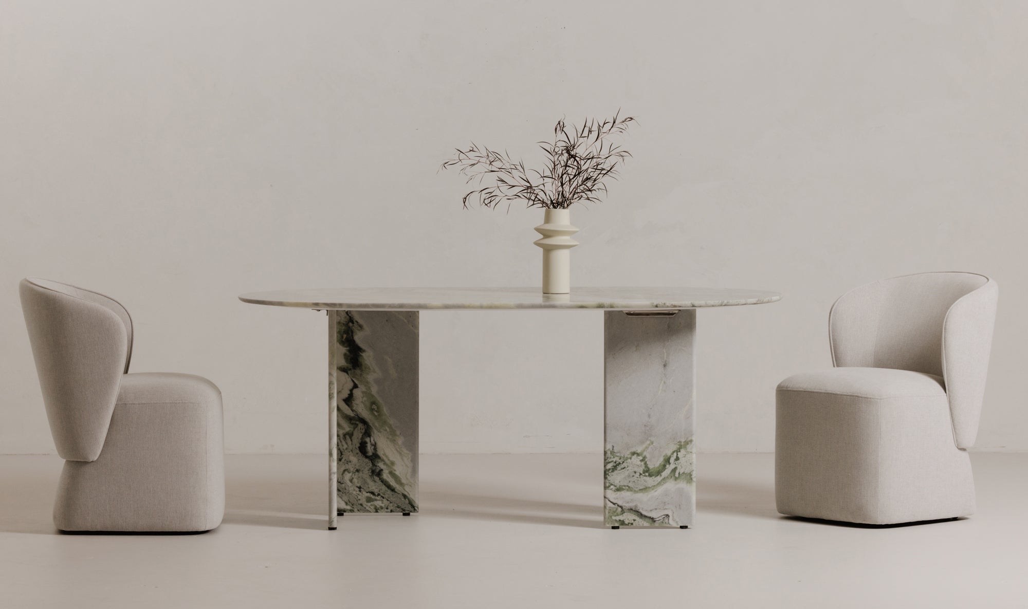 Larson Rolling Dining Chair Heather Grey