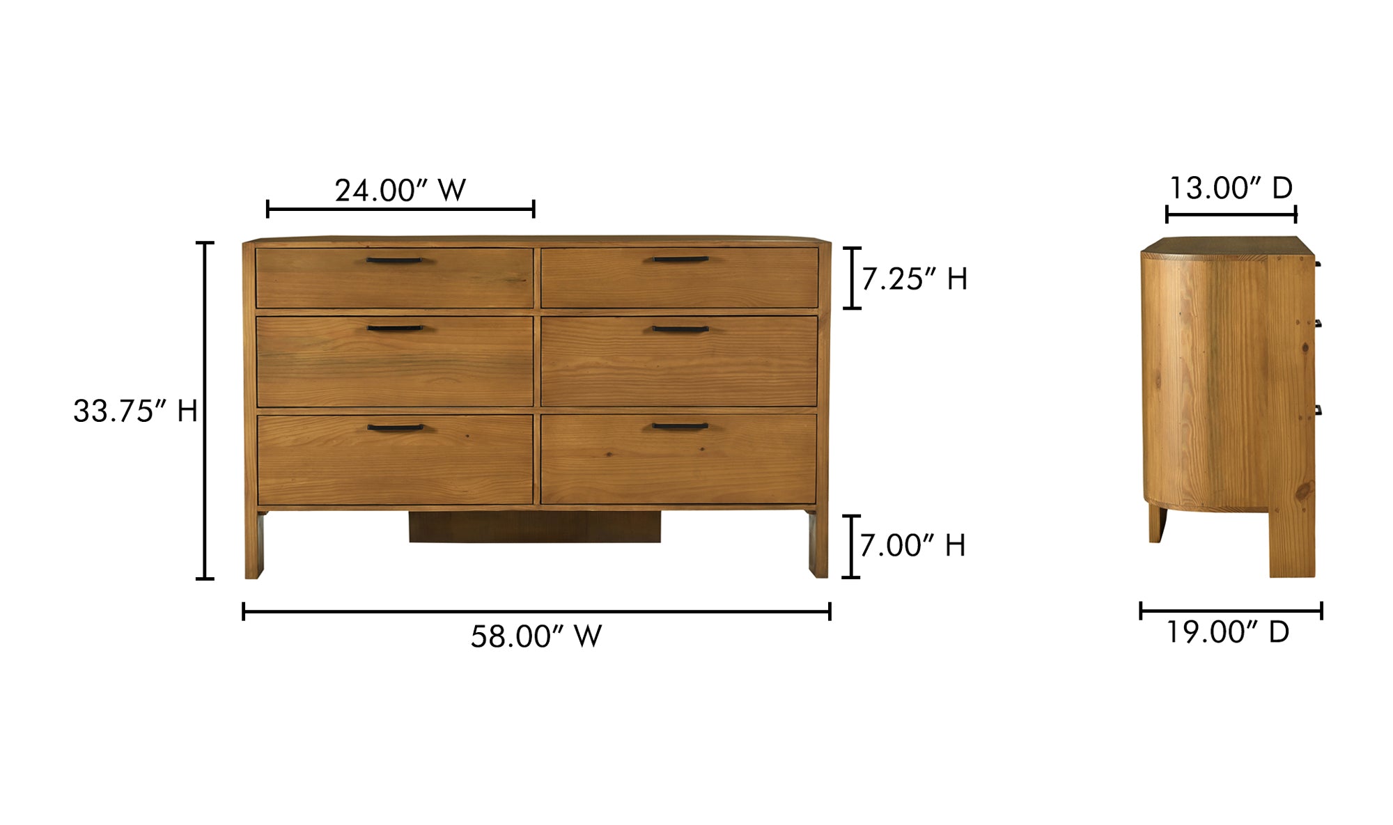 Lachlan 6 Drawer Dresser Brown
