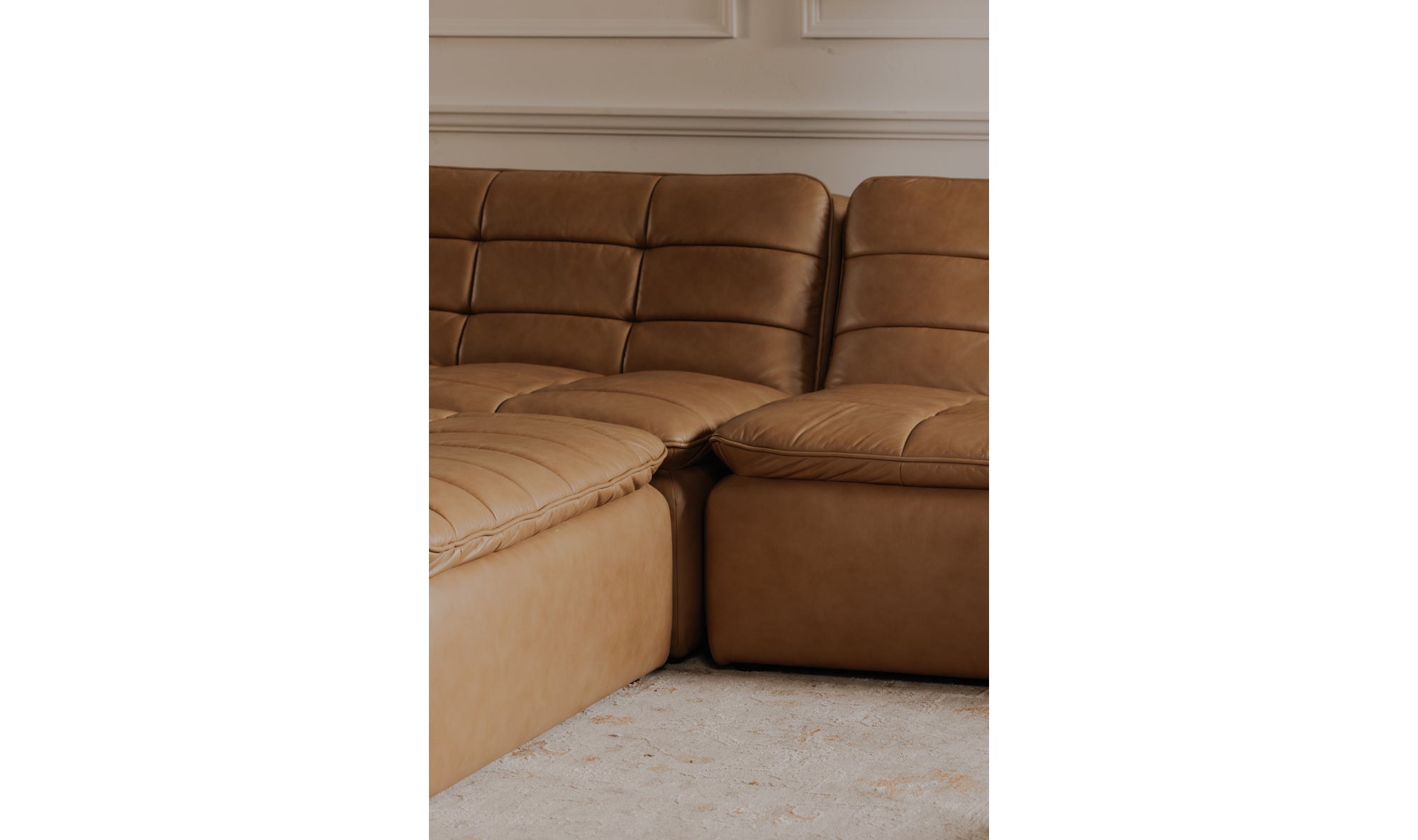Lino Ottoman Tan Leather