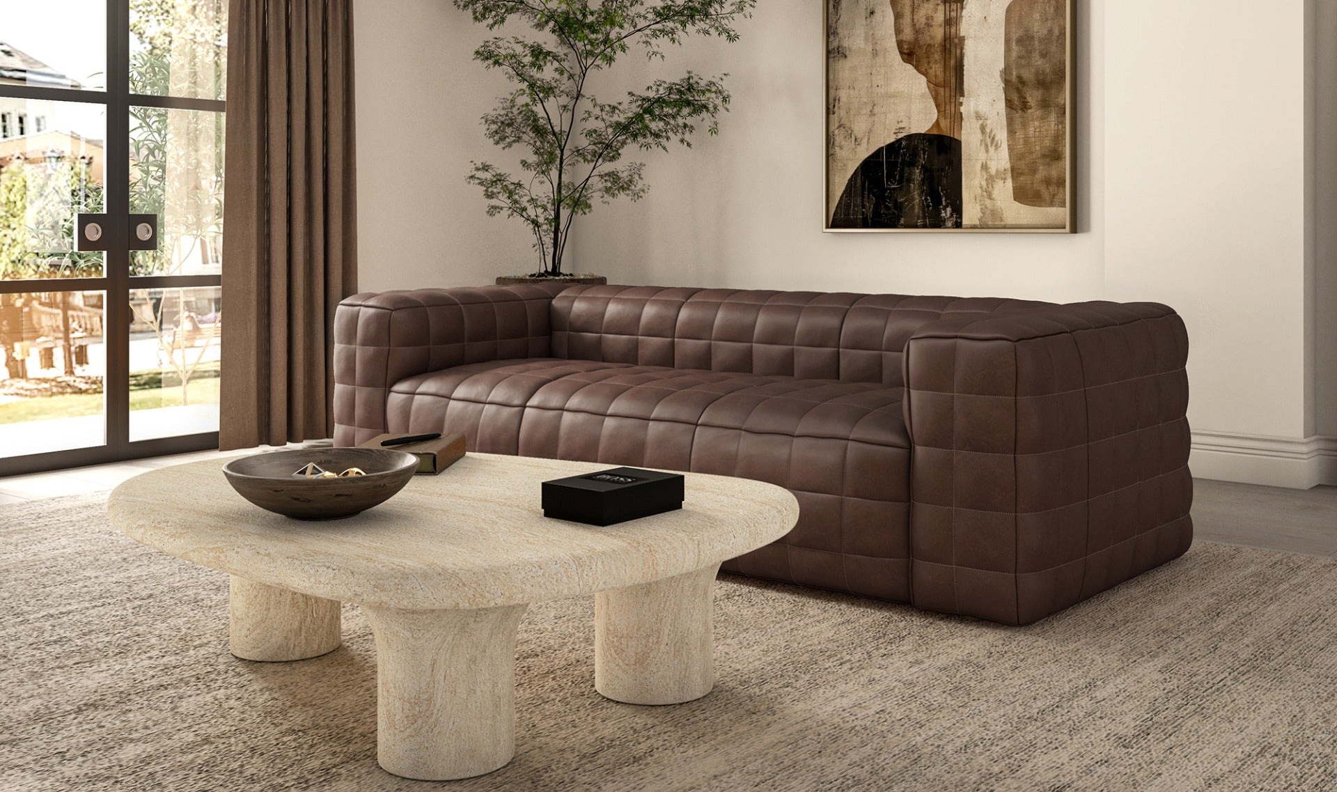 Callan Sofa Dark Brown