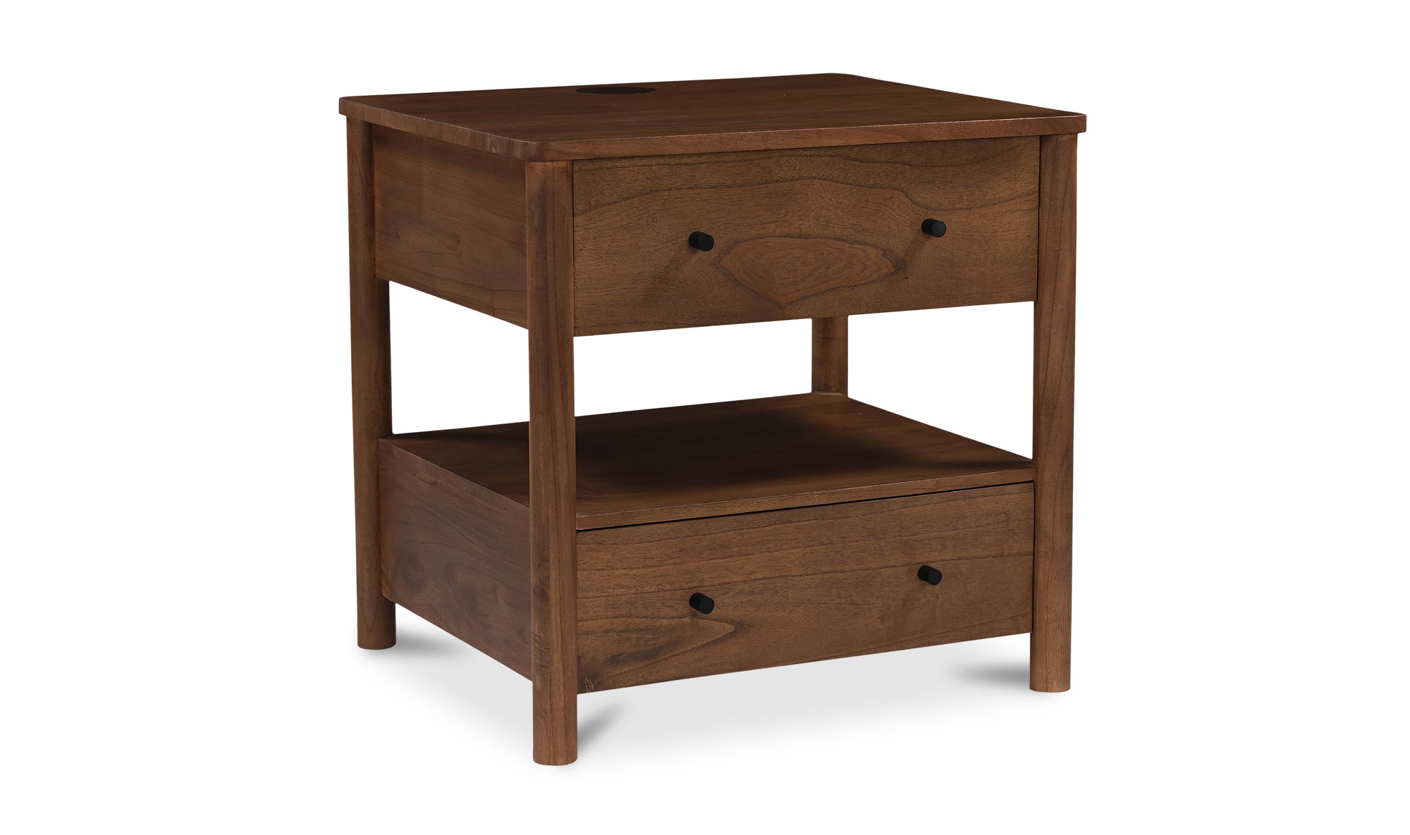 Lottie Charging Nightstand Brown