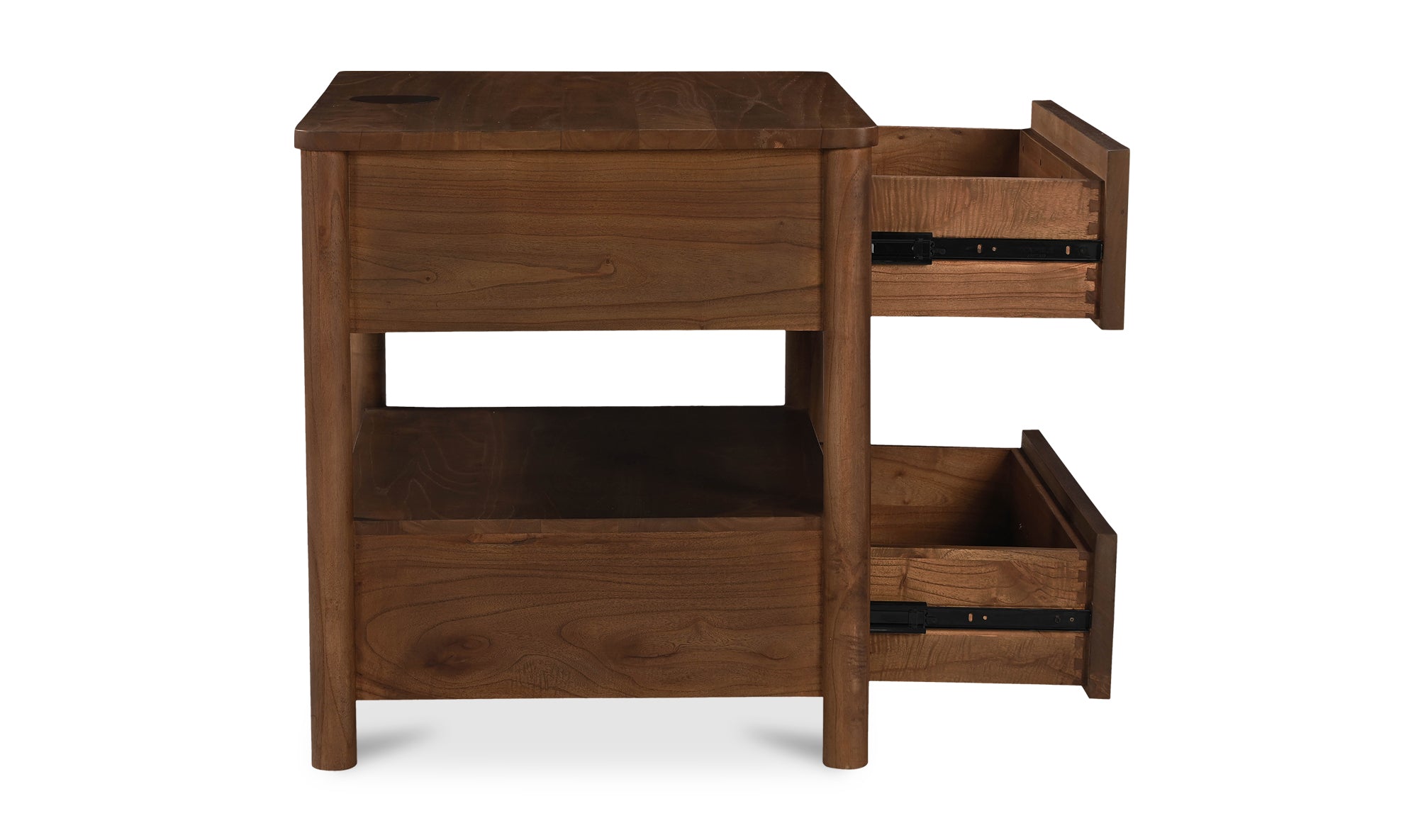 Lottie Charging Nightstand Brown