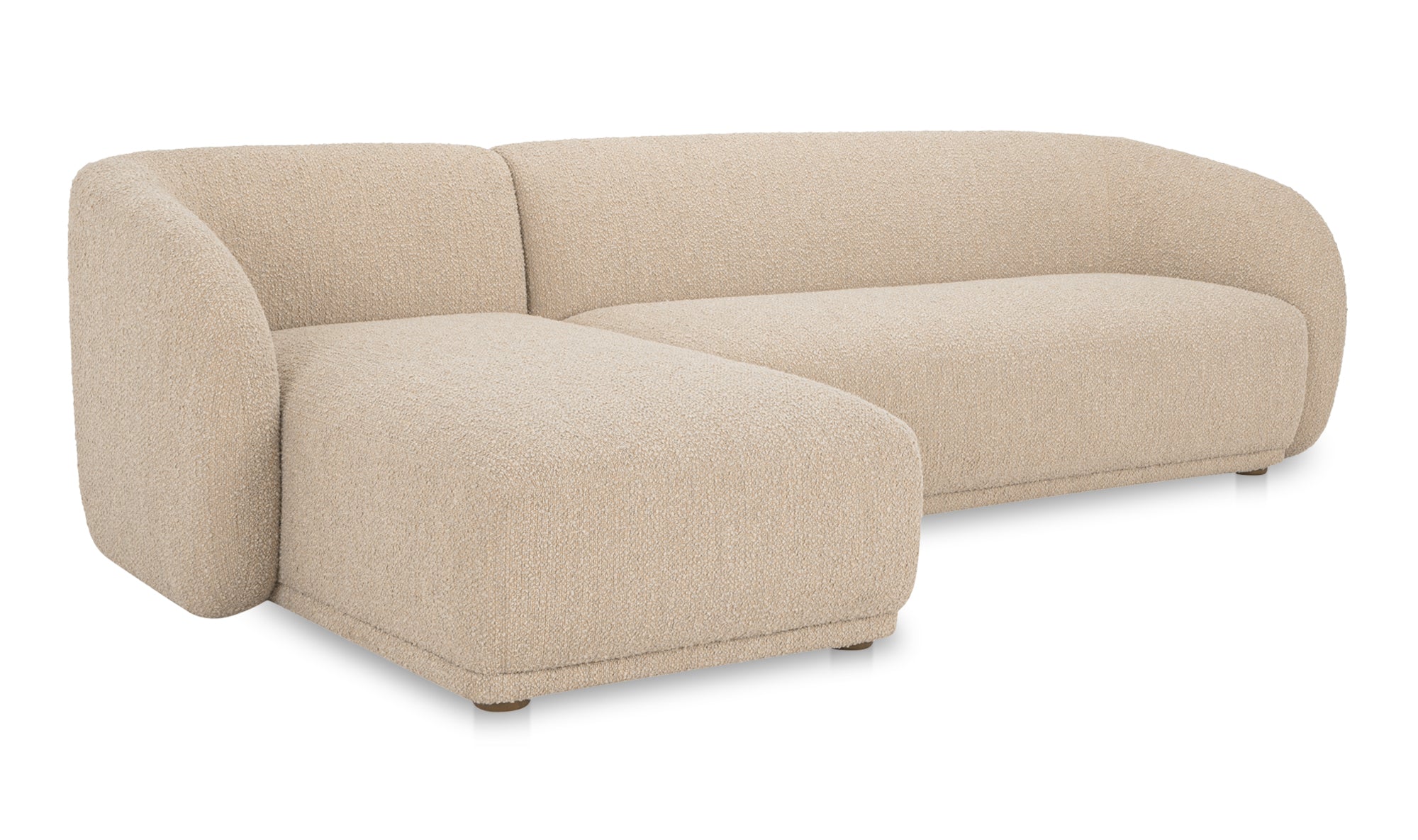 Faye Left Sectional Beige Boucle