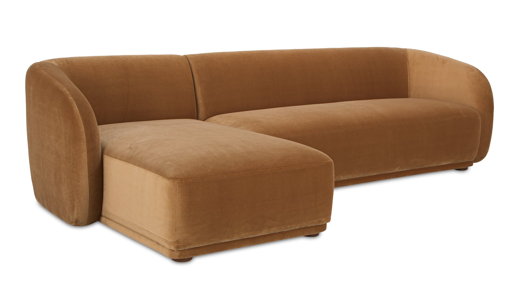 Faye Left Sectional Tan Faux Mohair
