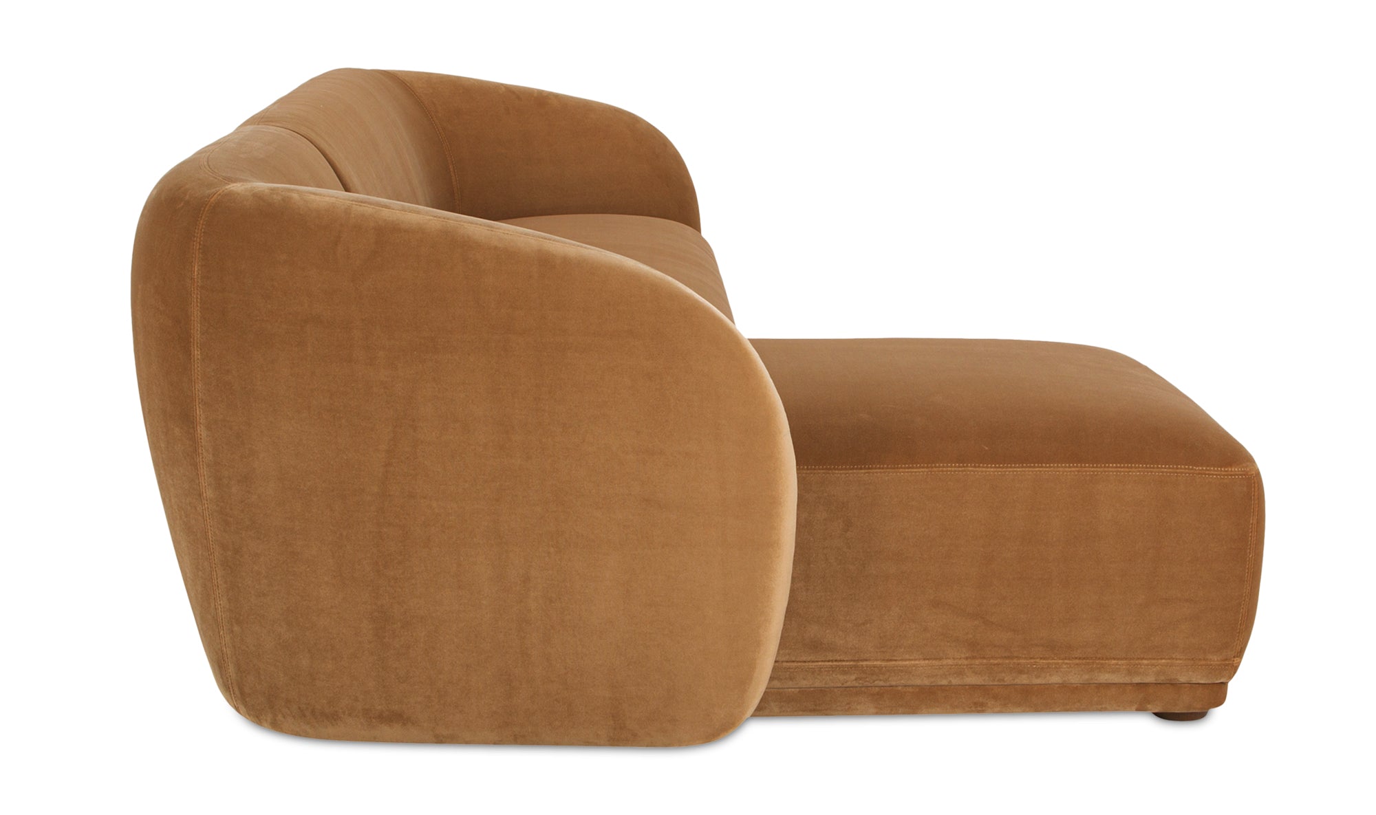 Faye Left Sectional Tan Faux Mohair