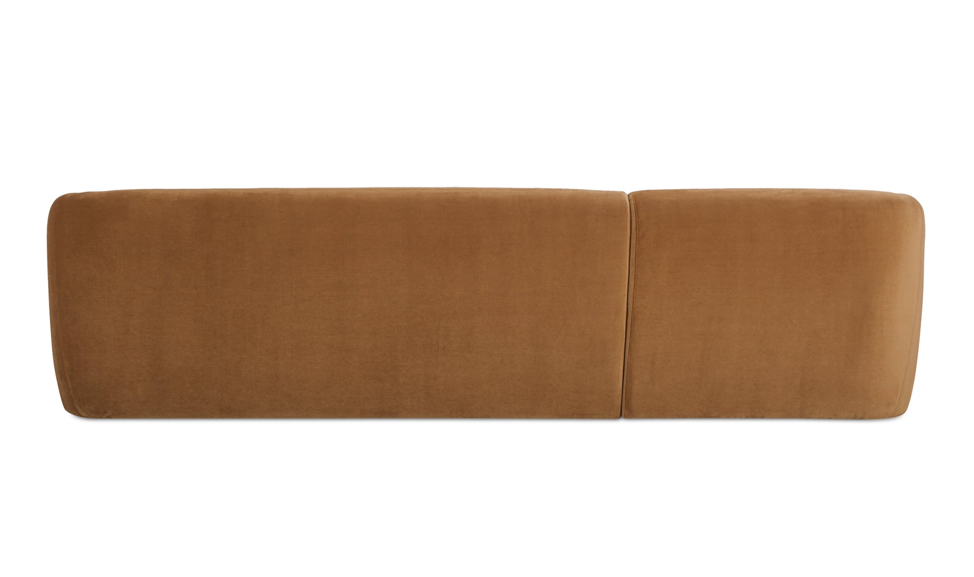 Faye Left Sectional Tan Faux Mohair