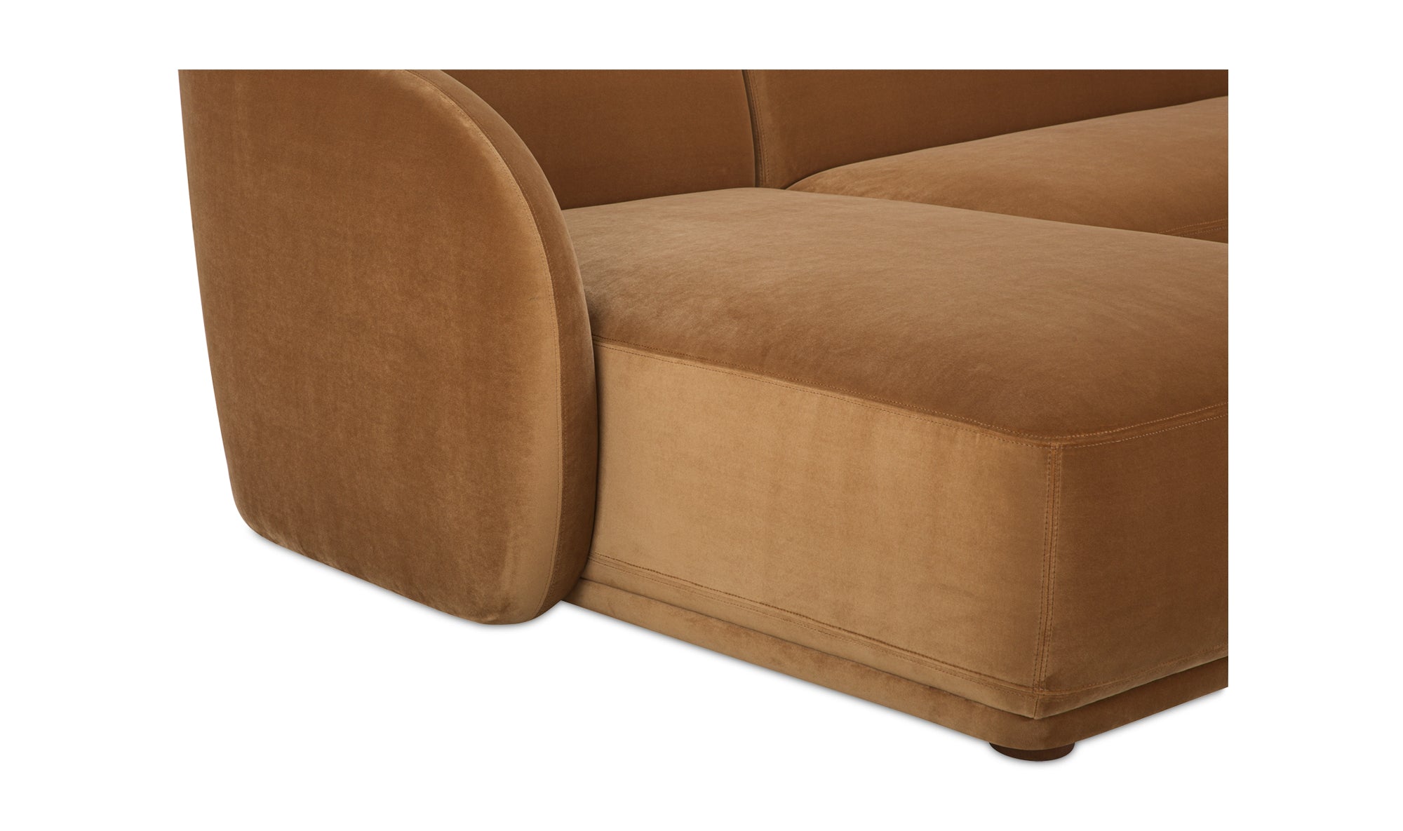 Faye Left Sectional Tan Faux Mohair