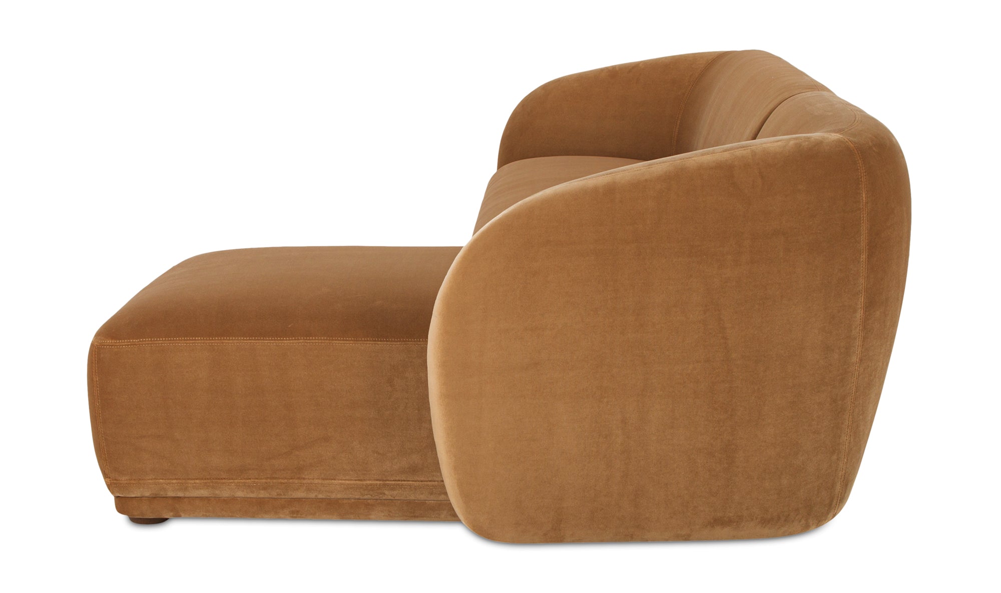 Faye Right Sectional Tan Faux Mohair