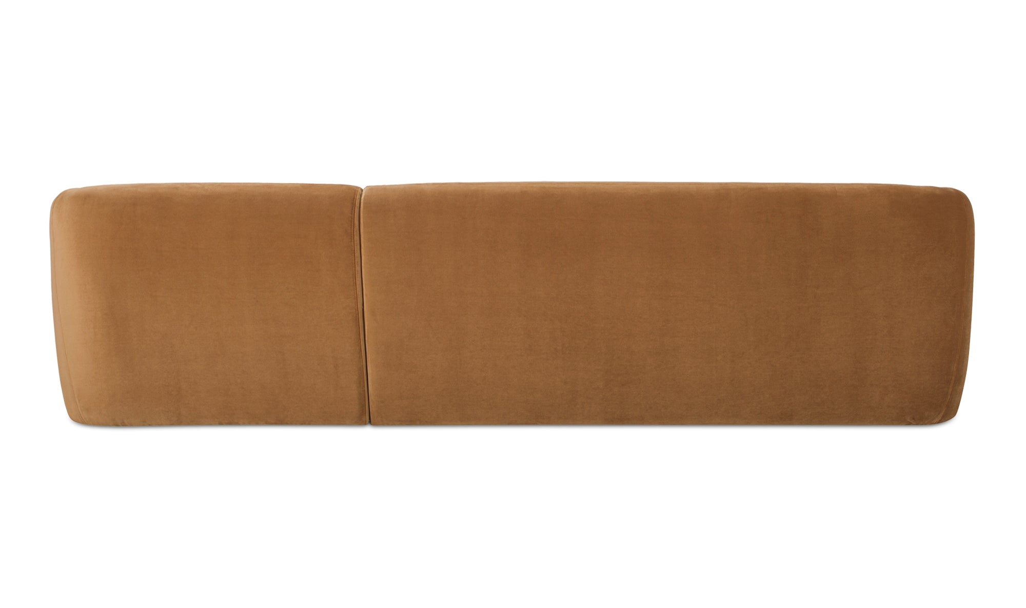 Faye Right Sectional Tan Faux Mohair