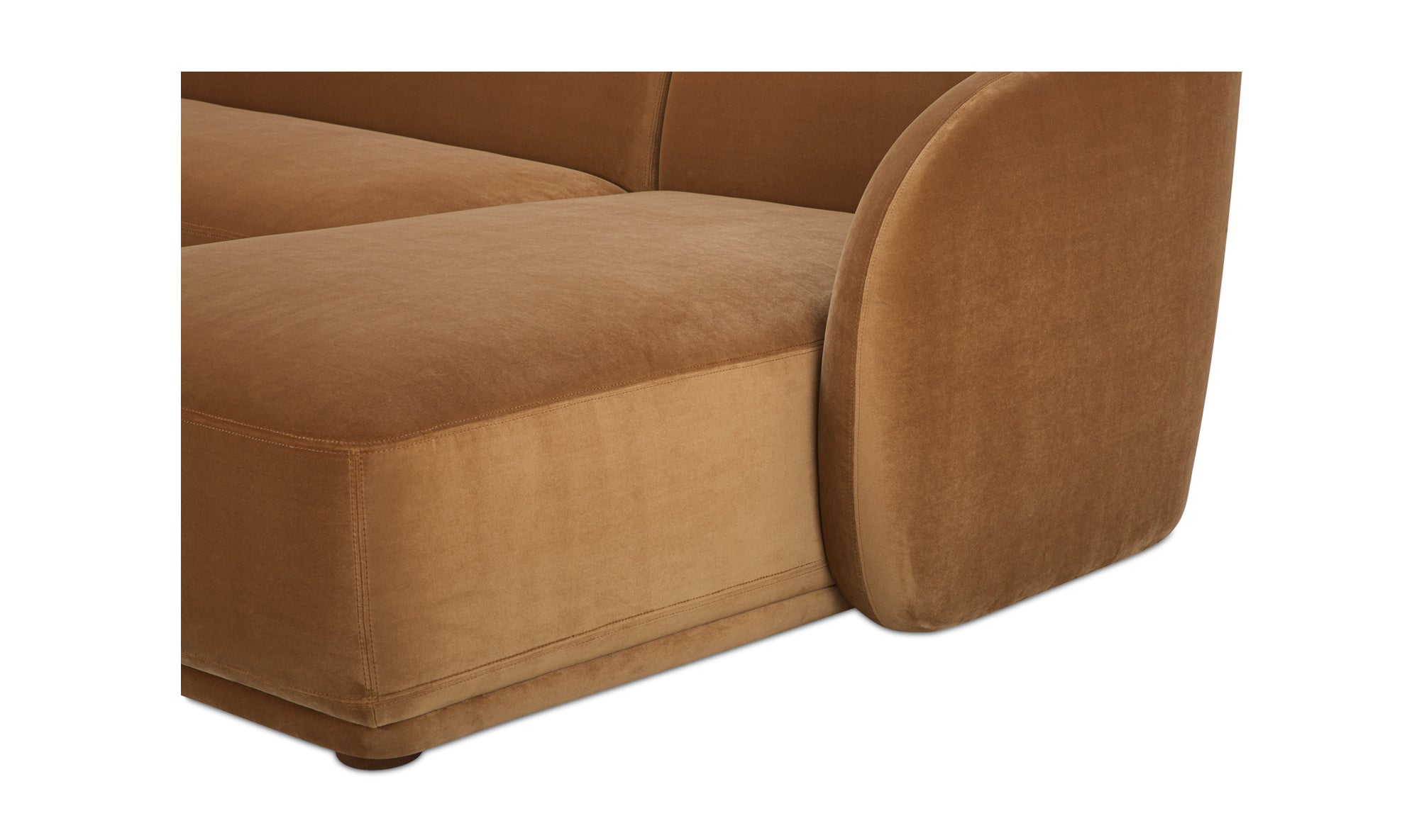Faye Right Sectional Tan Faux Mohair