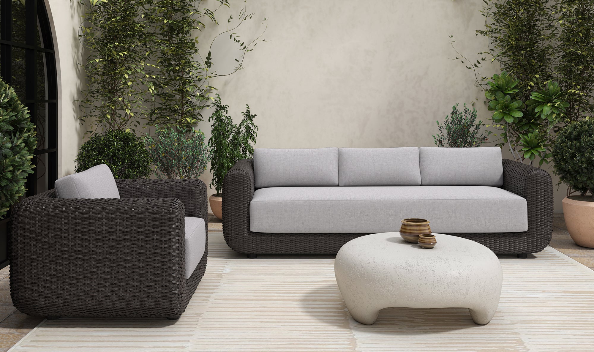 Soma Outdoor Accent Chair Dark Brown