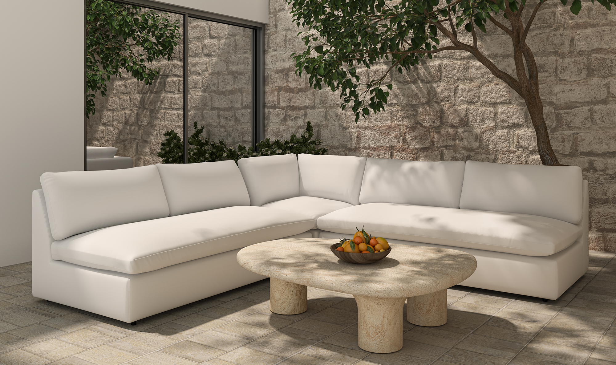 Miles Outdoor Modular 5 Piece White