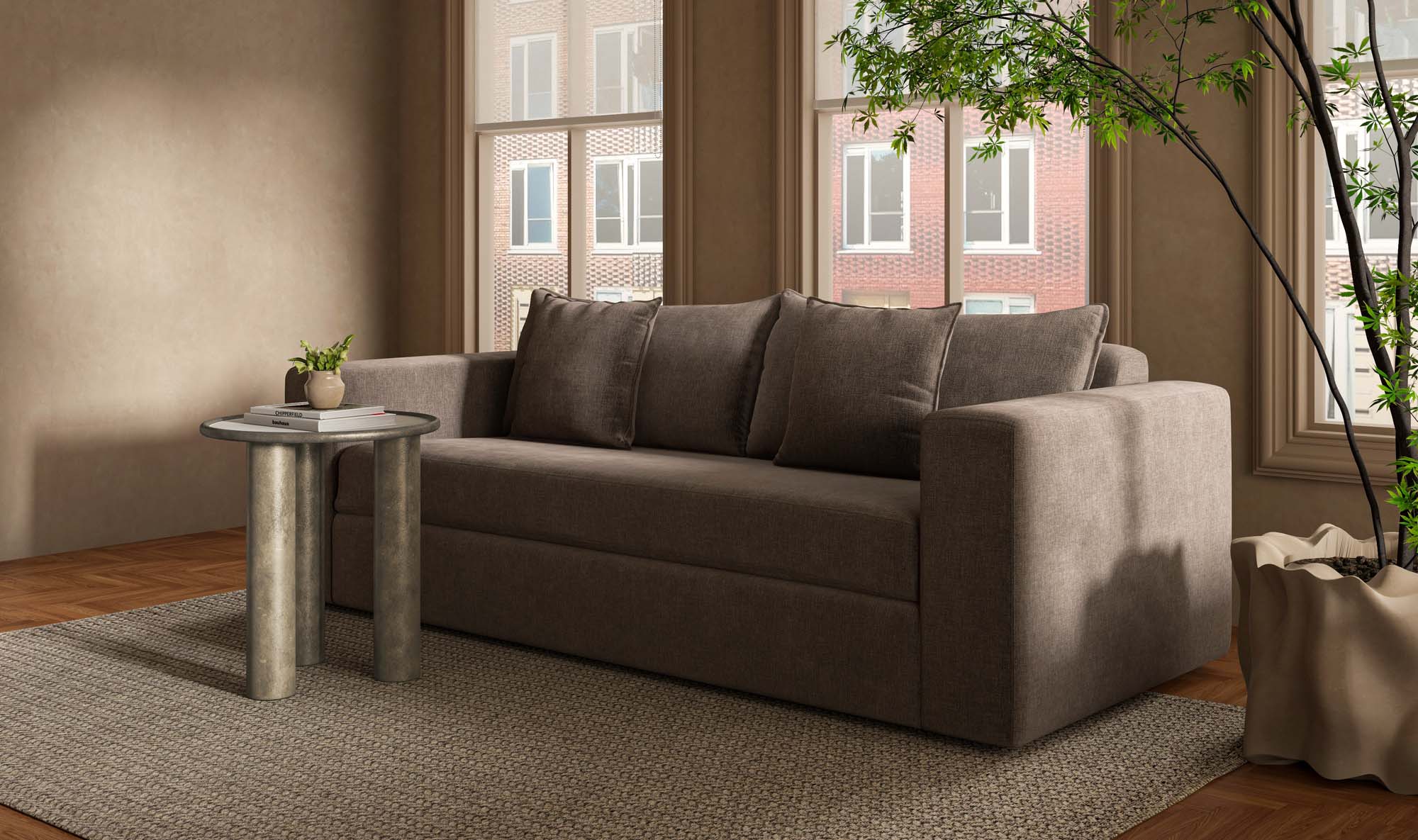 Kiran Sleeper Sofa Warm Charcoal