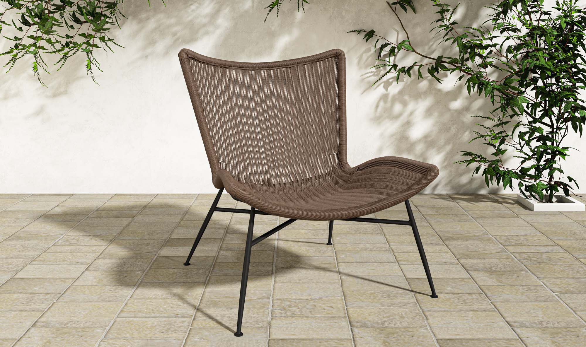 Paige Outdoor Accent Chair Brown