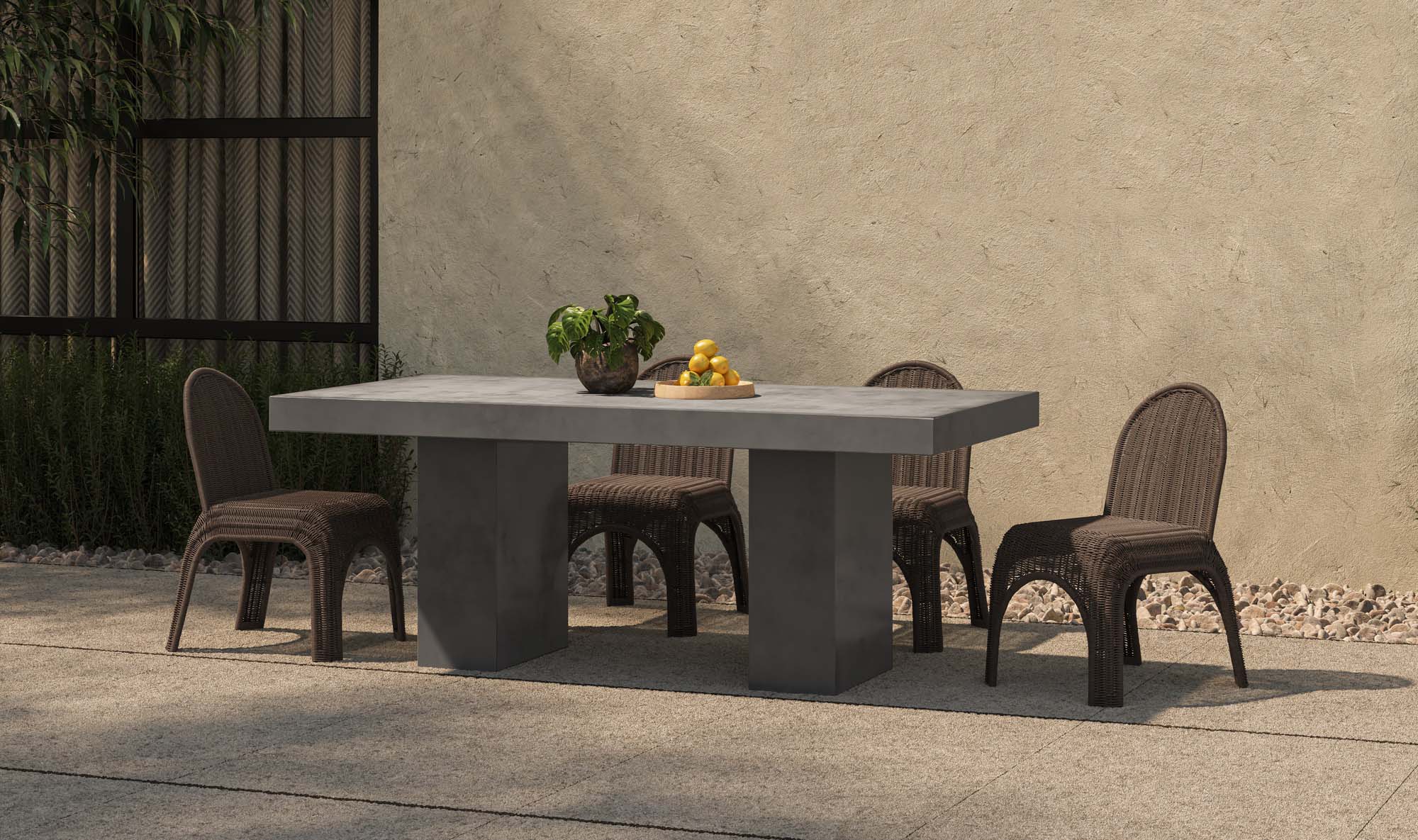 Kendall Outdoor Dining Chair Brown-Set of Two