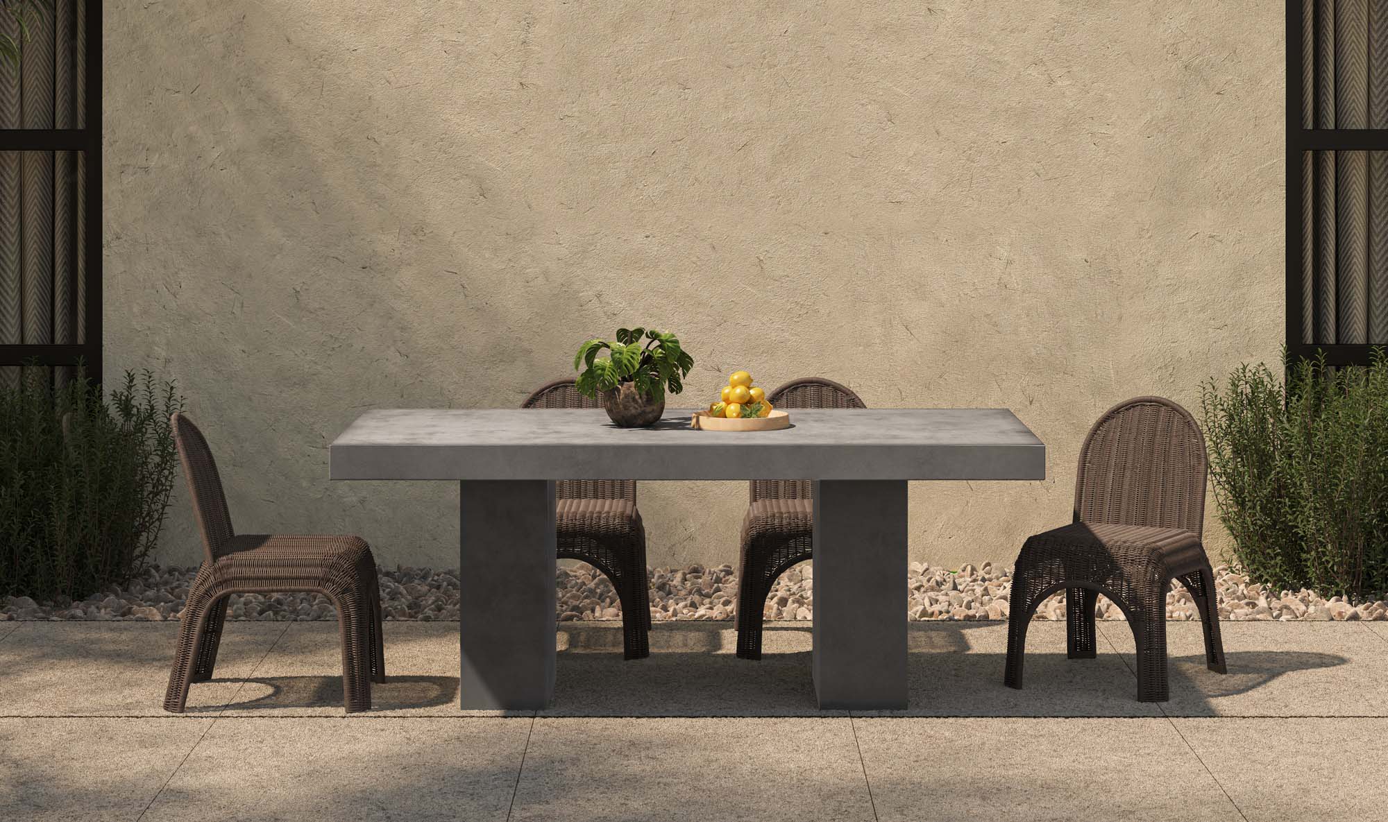 Kendall Outdoor Dining Chair Brown-Set of Two