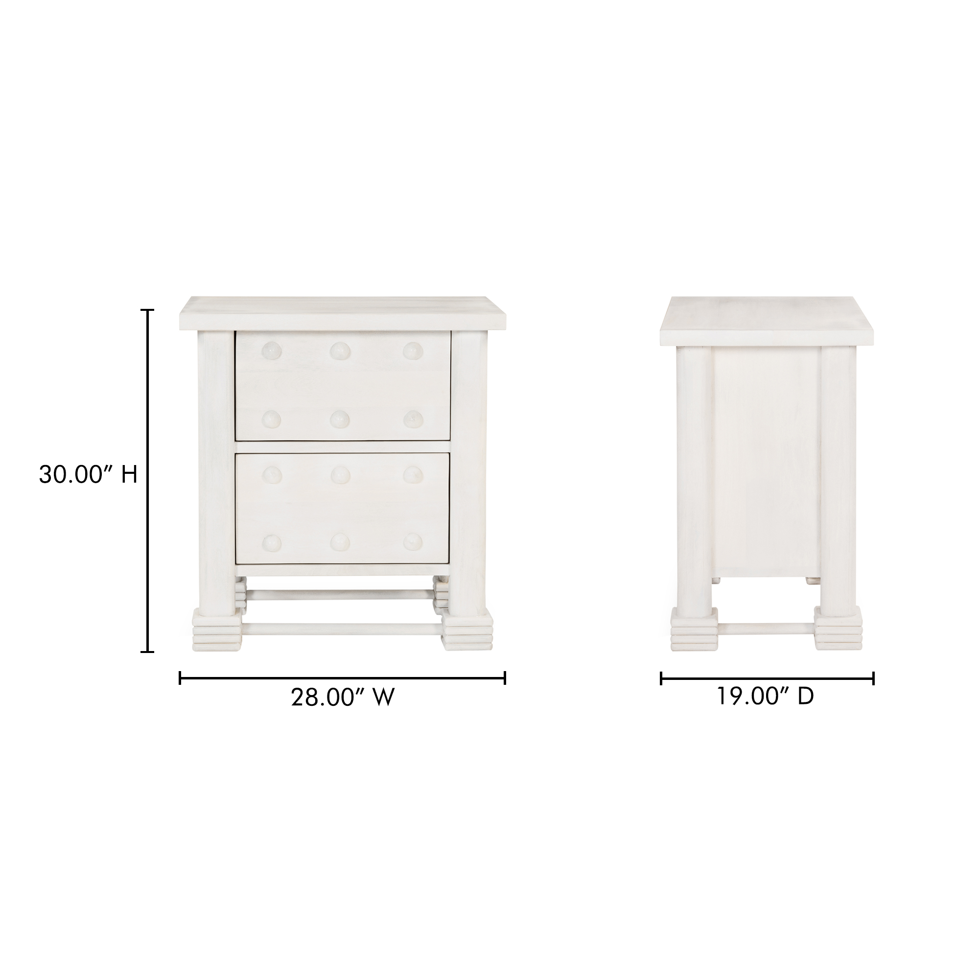 Clement Nightstand Whitewashed
