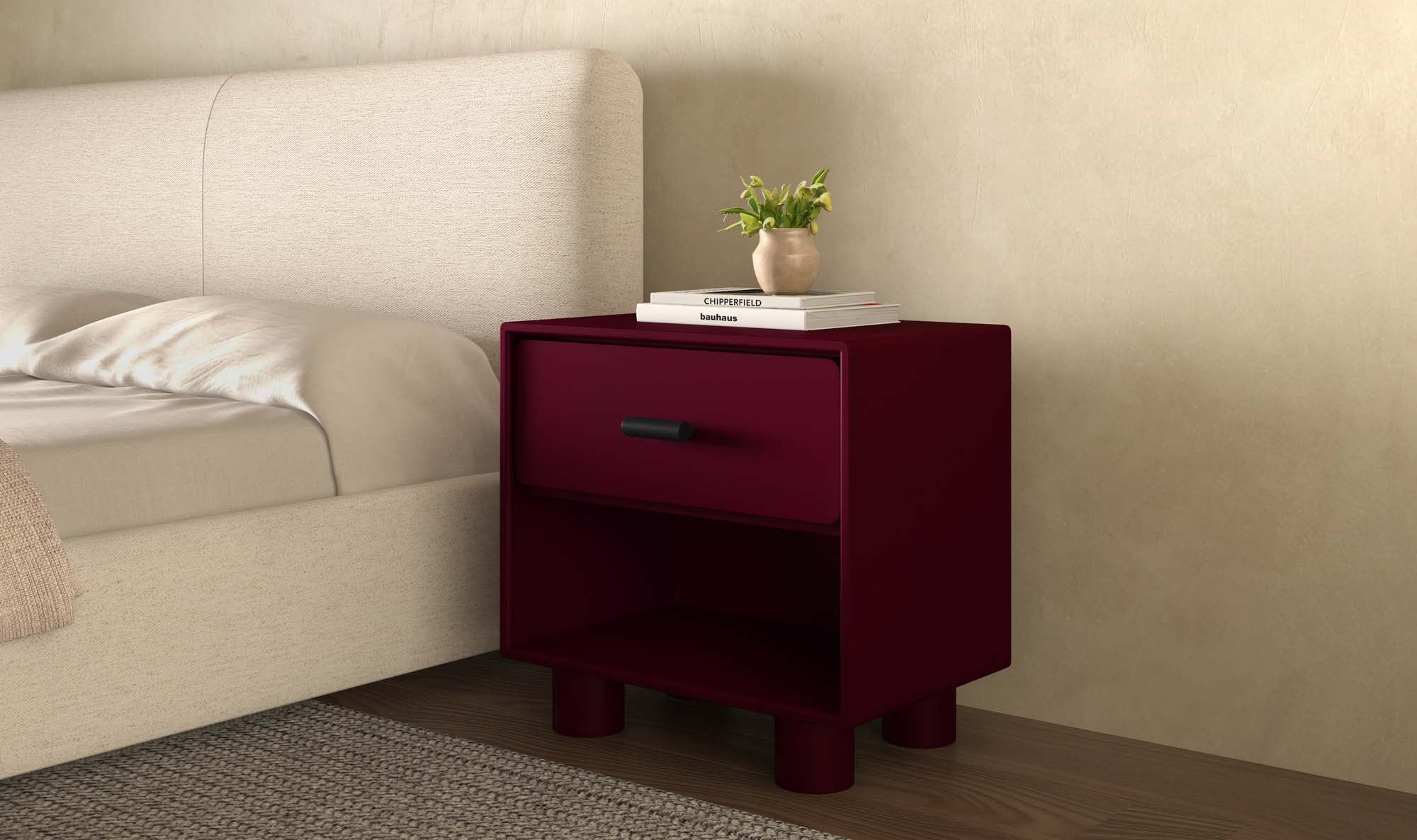 Jolene Nightstand Deep Red