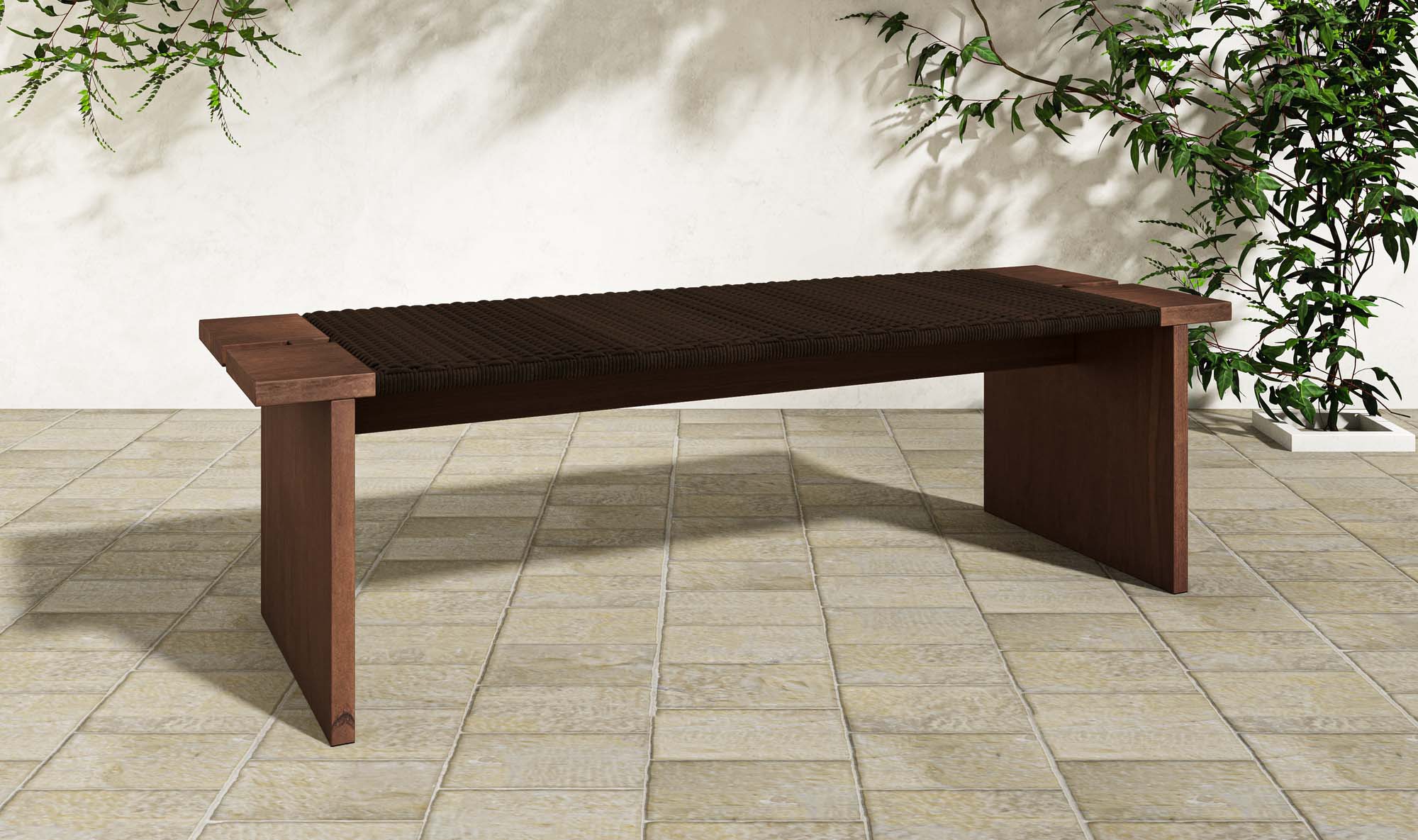 Merritt Outdoor Bench Dark Brown