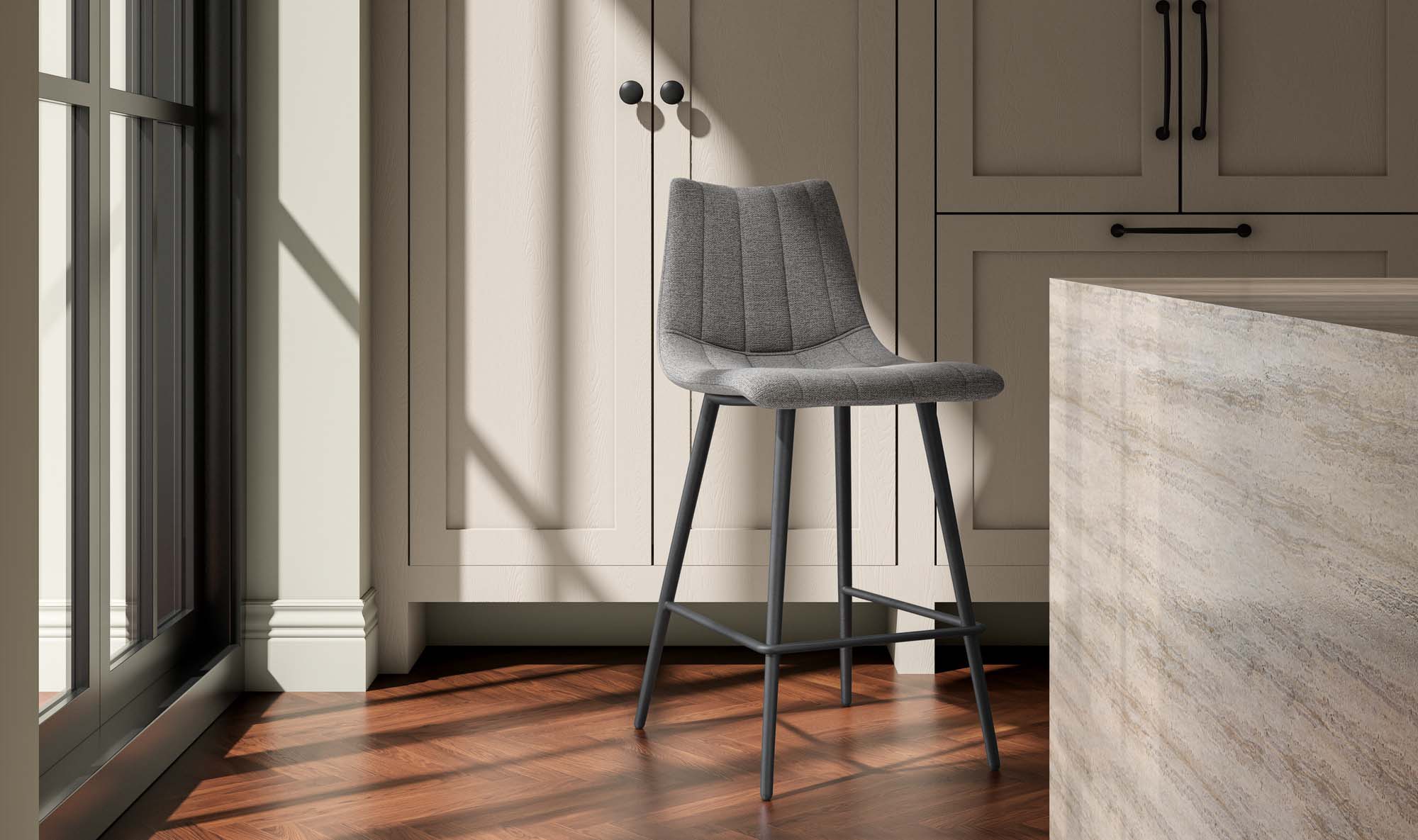 Alibi Counter Stool Dark Grey-Set of Two