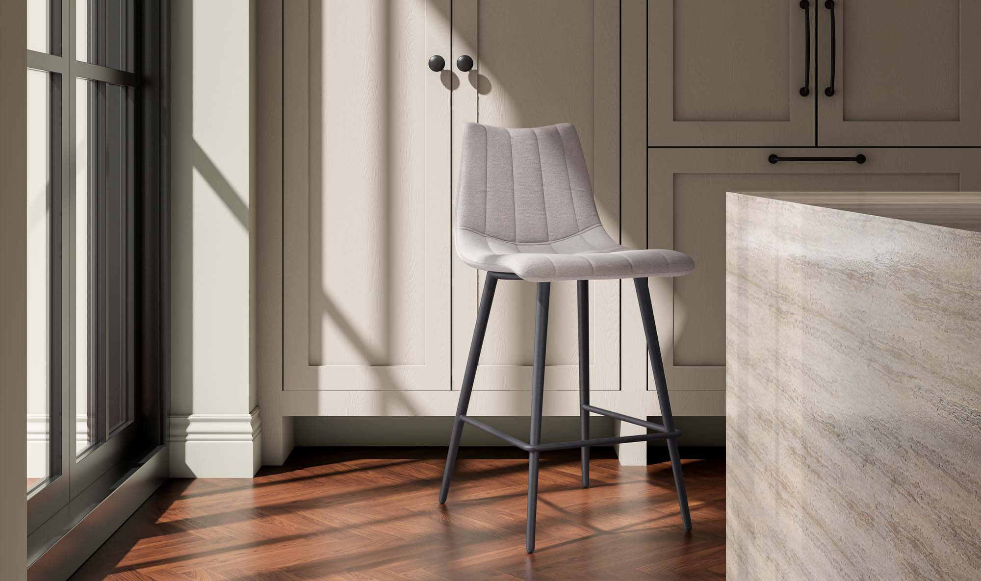 Alibi Counter Stool Beige-Set of Two