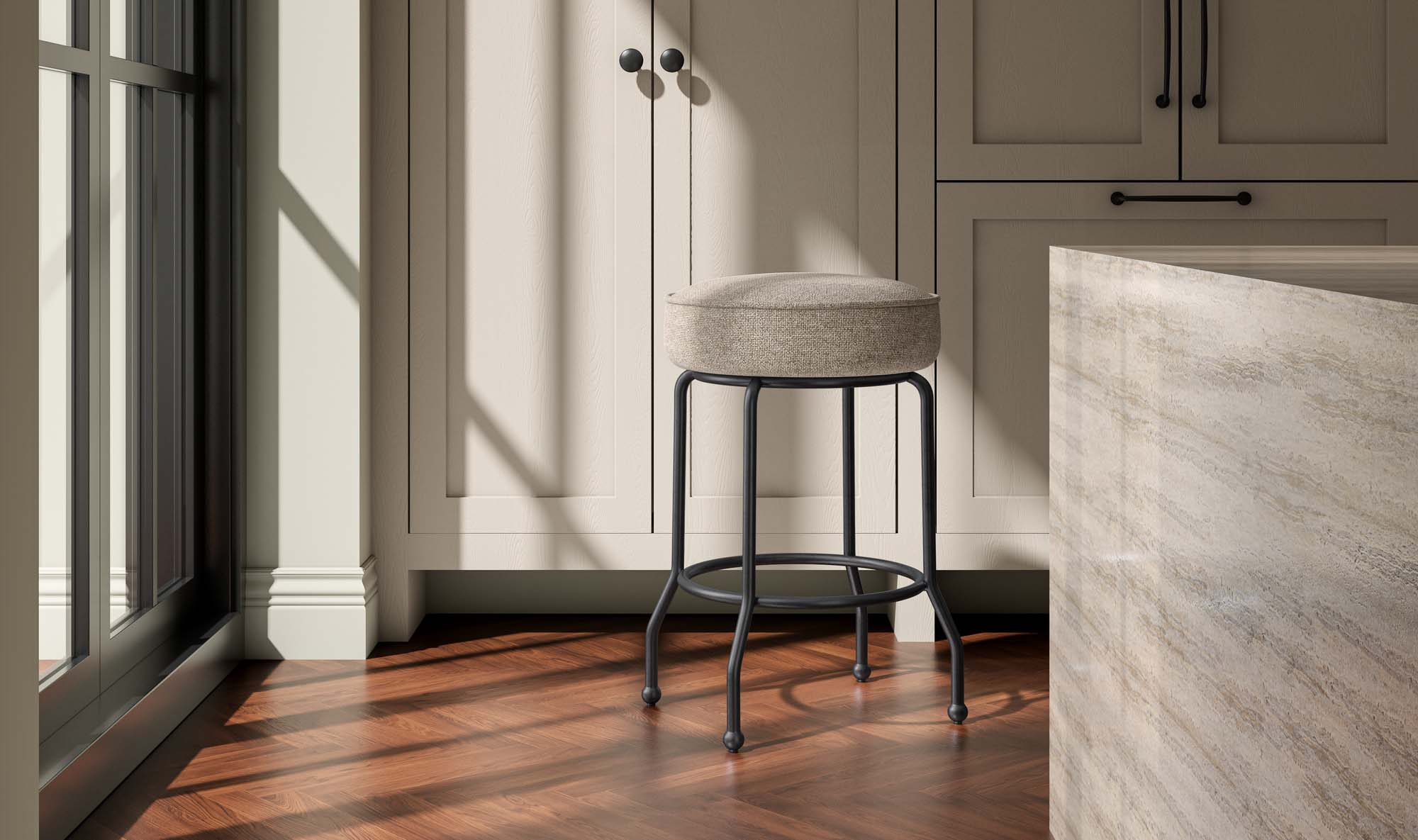 Kelsey Swivel Counter Stool Light Brown