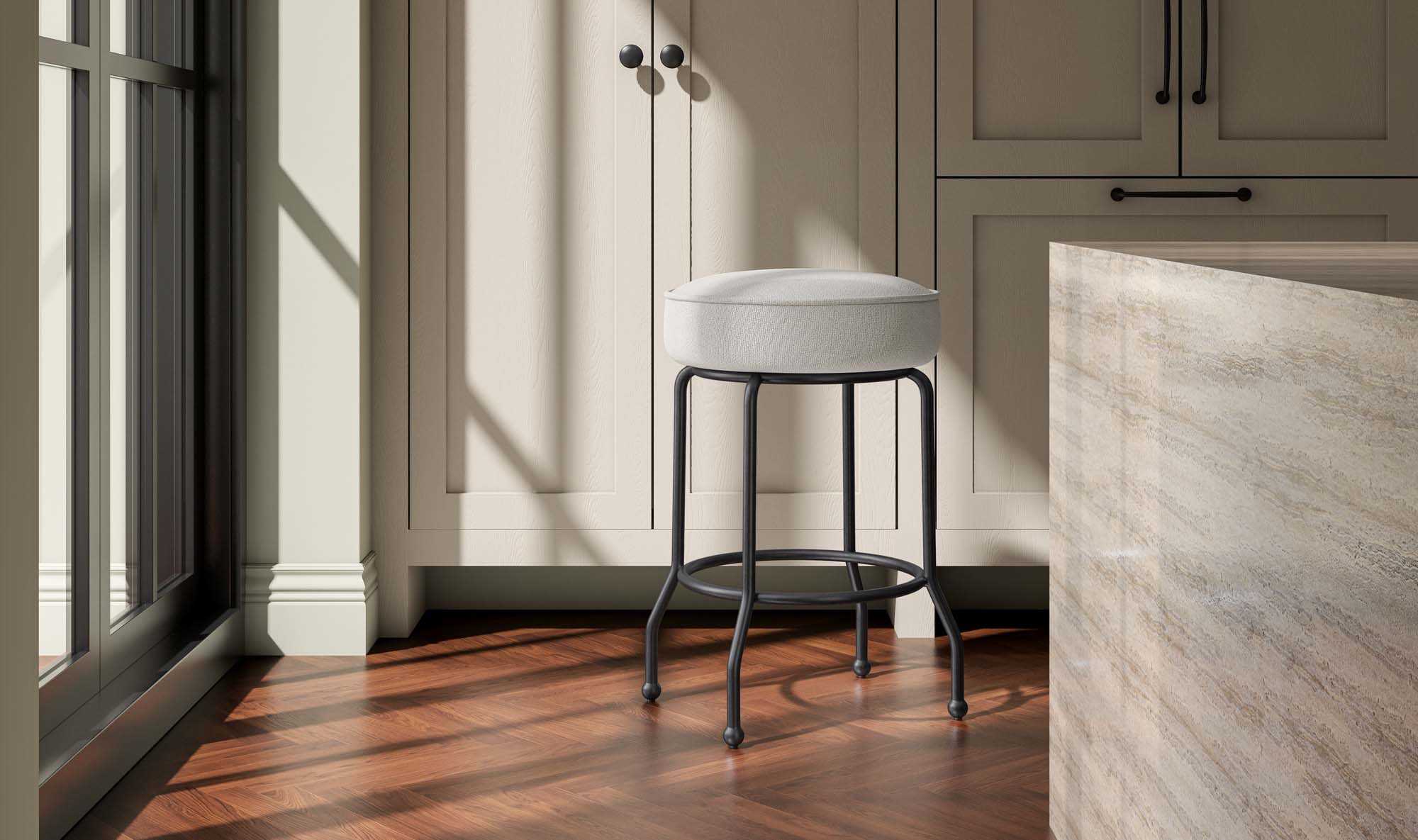 Kelsey Swivel Counter Stool Beige