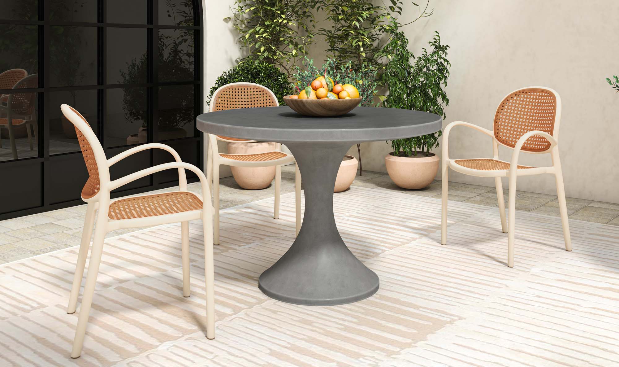 Isadora Outdoor Dining Table Dark Grey