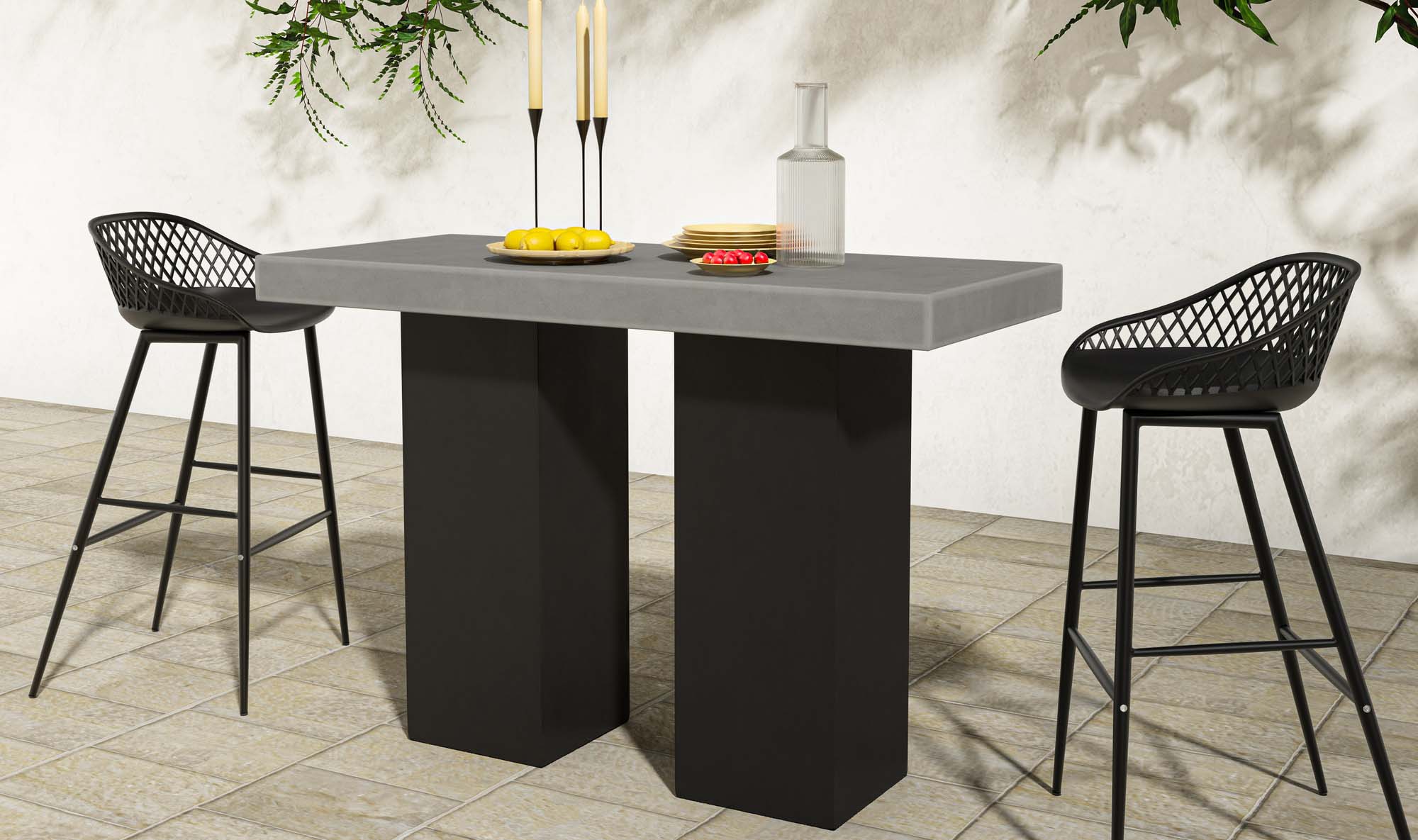 Lithic Outdoor Bar Table Grey