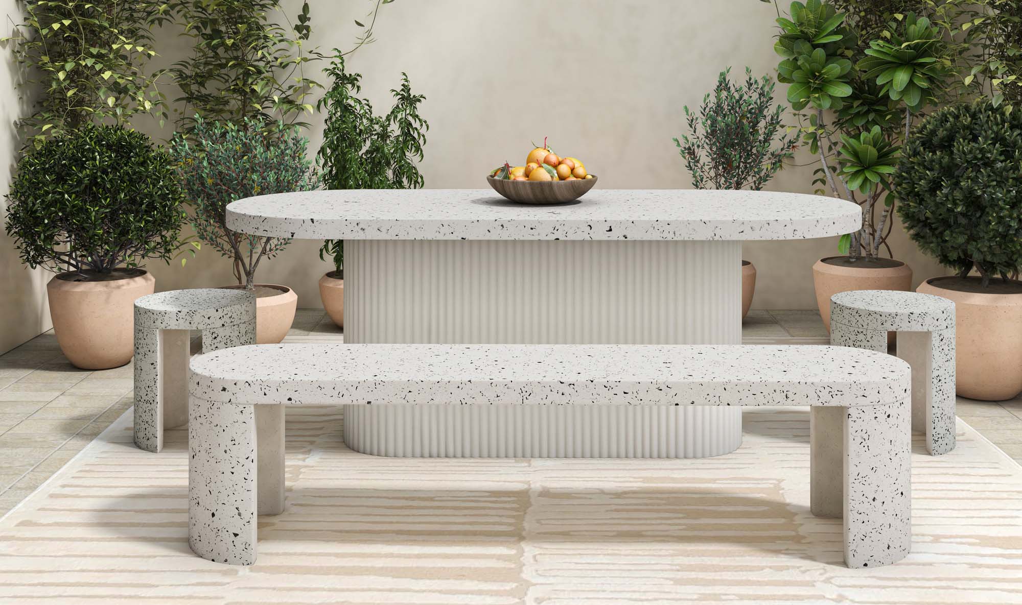 Lyon Outdoor Dining Table Light Grey