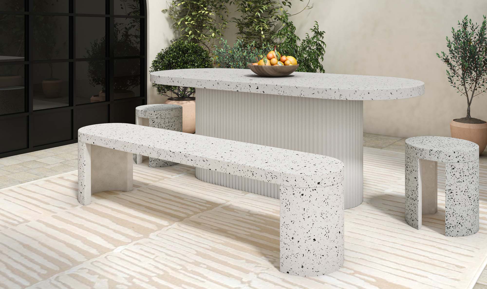 Lyon Outdoor Dining Table Light Grey