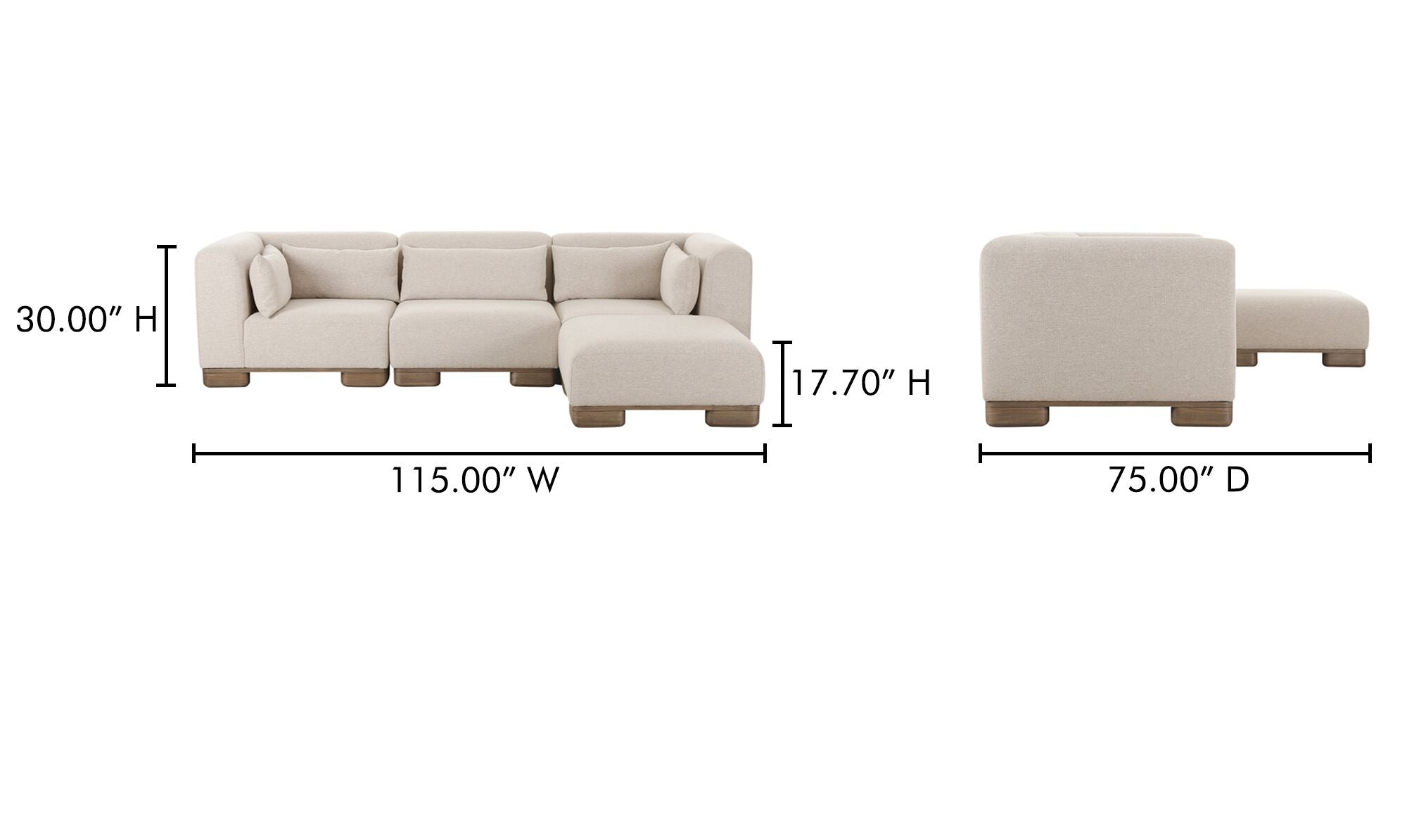 June Lounge Modular Sectional Oatmea