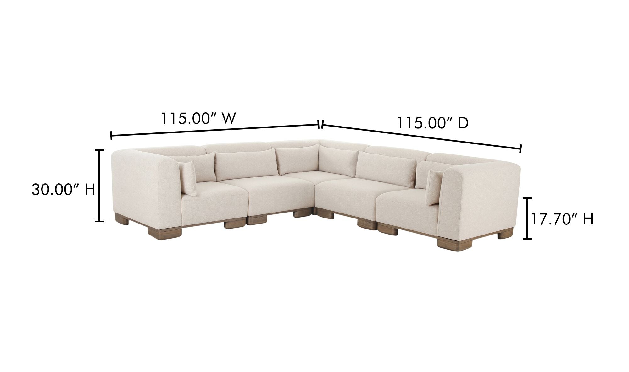 June Classic L-Shaped Modular Sectional Oatmeal