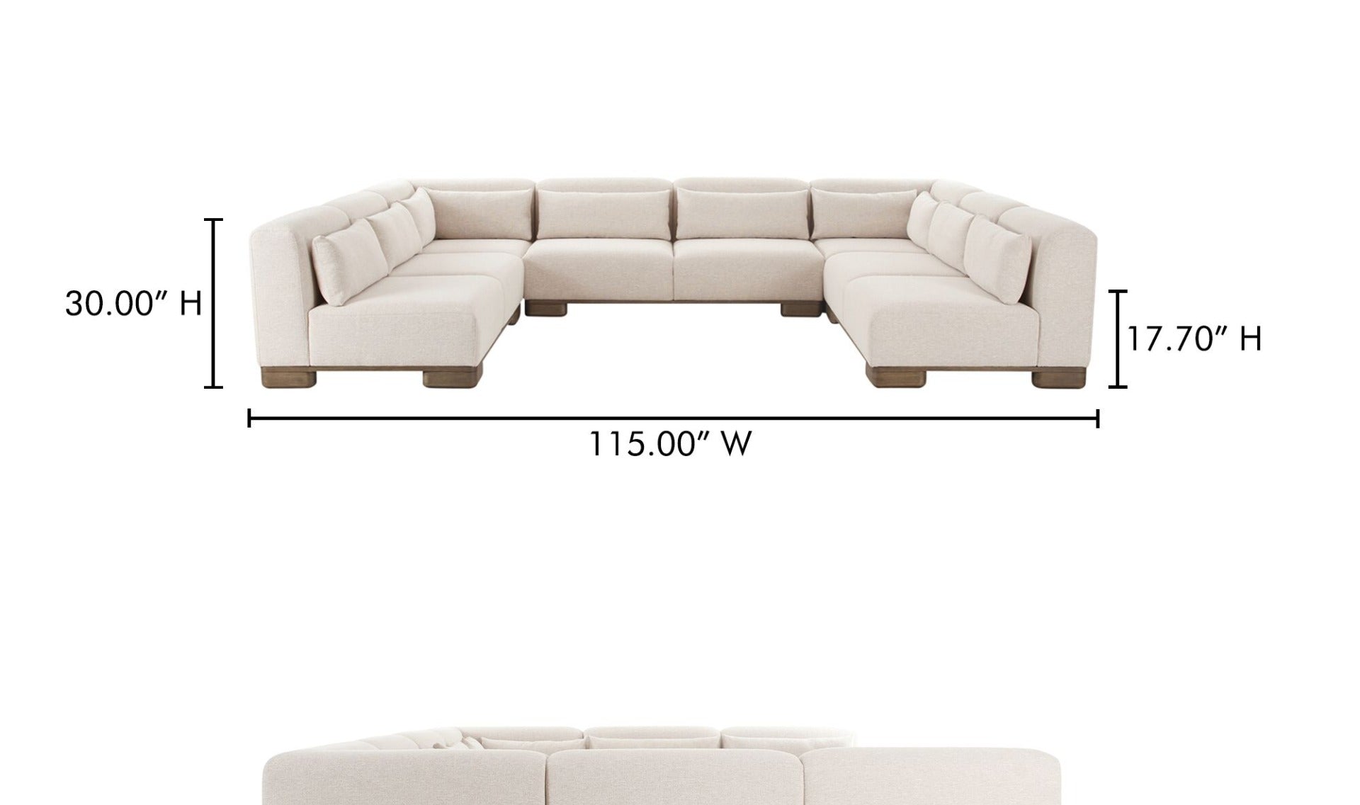 June U Shaped Modular Sectional Oatmeal