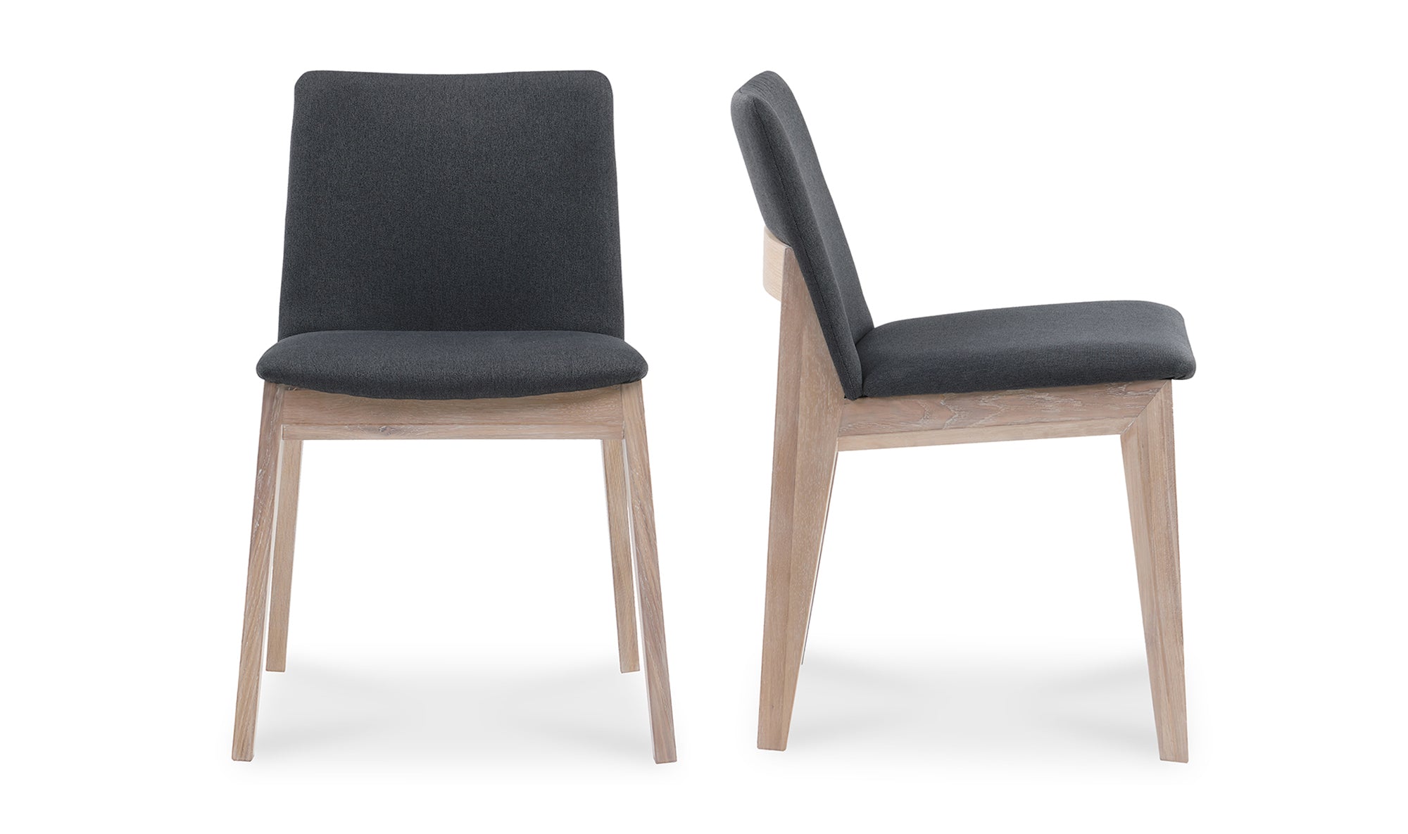 Deco Oak Dining Chair Dark Grey - Set Of Two