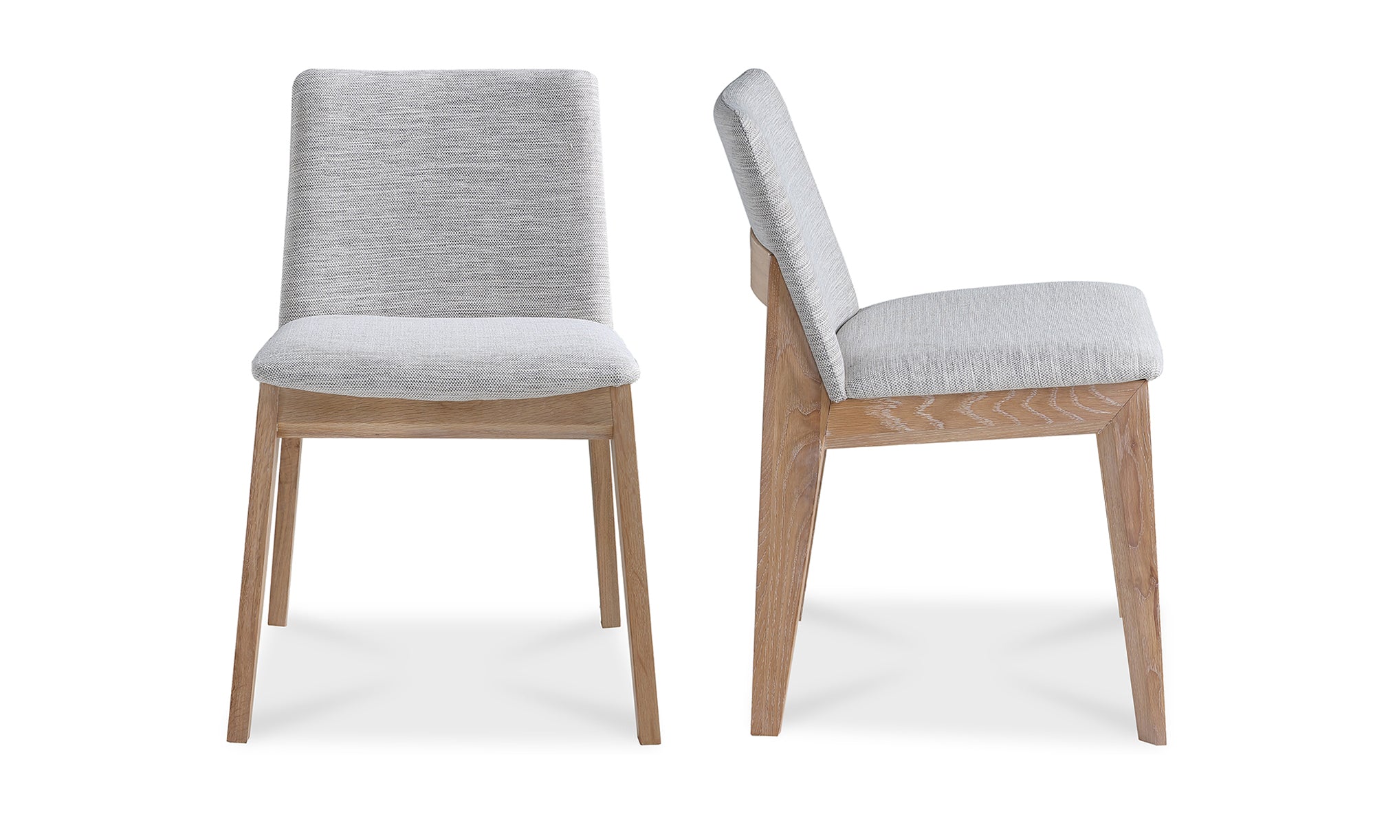 Deco Oak Dining Chair Light Grey - Set Of Two