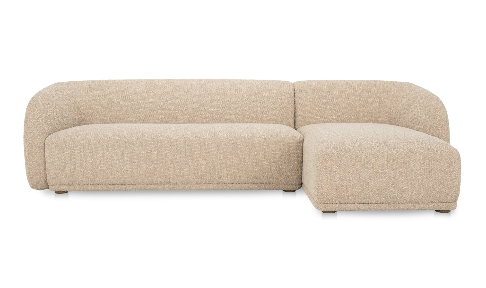 Faye Right Sectional Beige Boucle