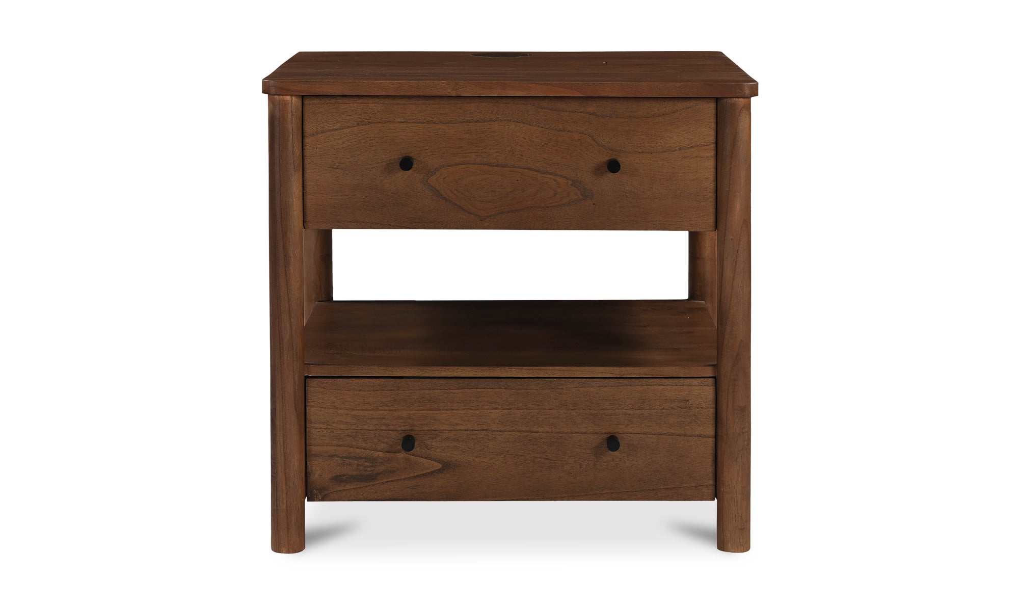 Lottie Charging Nightstand Brown