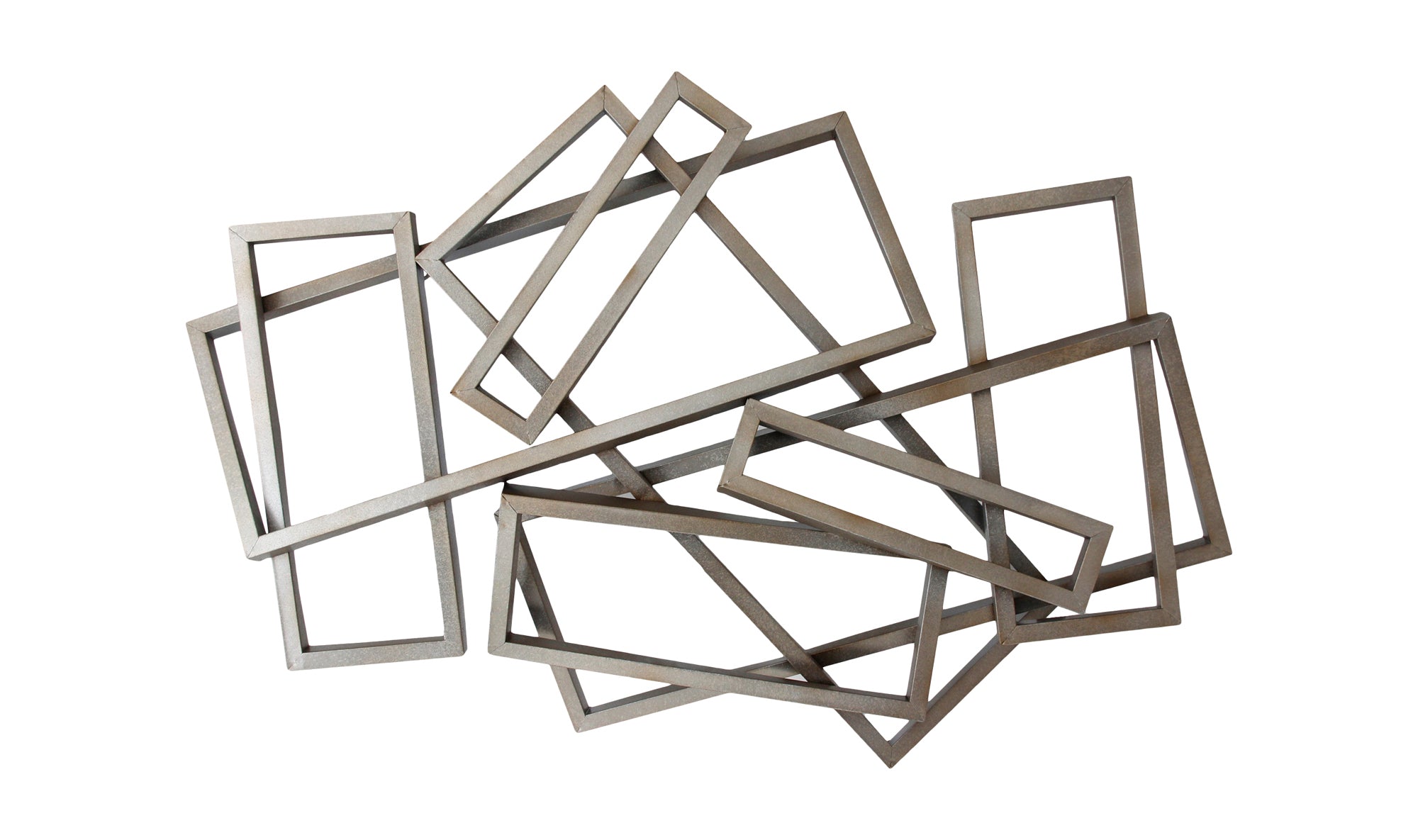 Metal Rectangles Wall Décor Silver