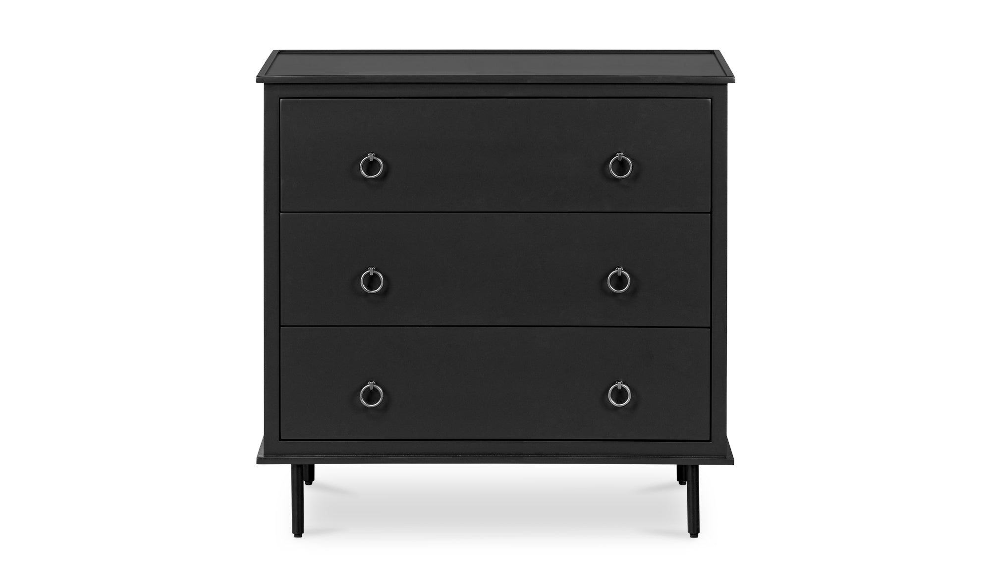 Reagan 3 Drawer Nightstand Black