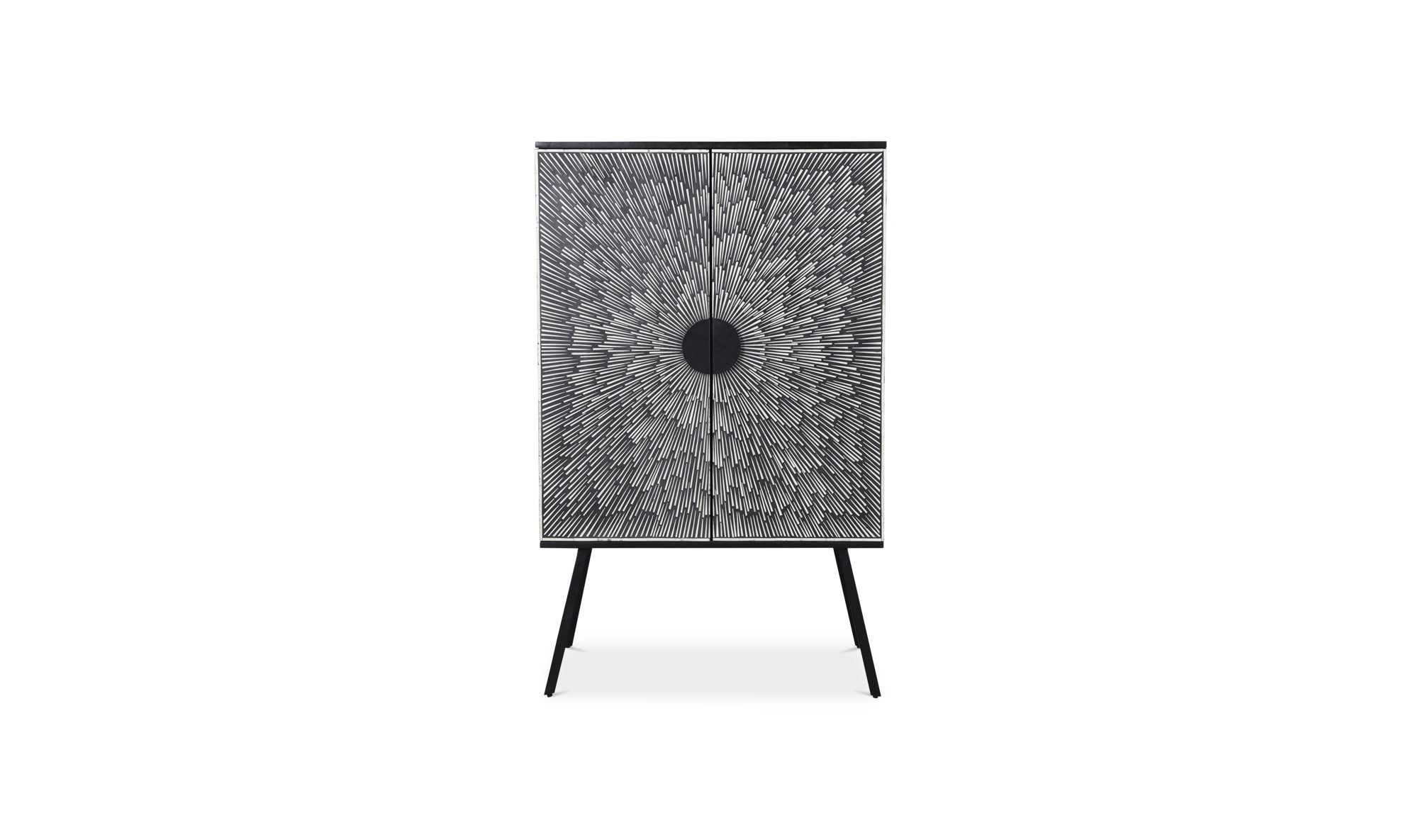 Sunburst Wine Cabinet Black
