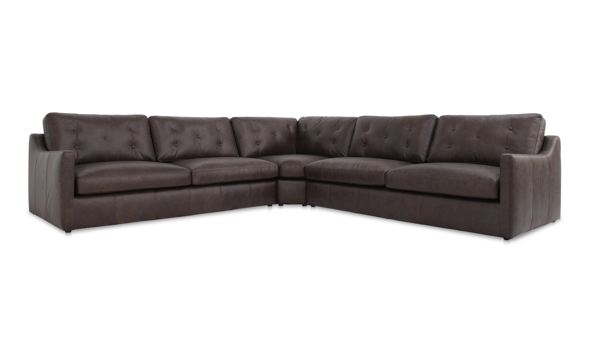 Thurlow Corner Modular Sectional Espresso Brown Leather