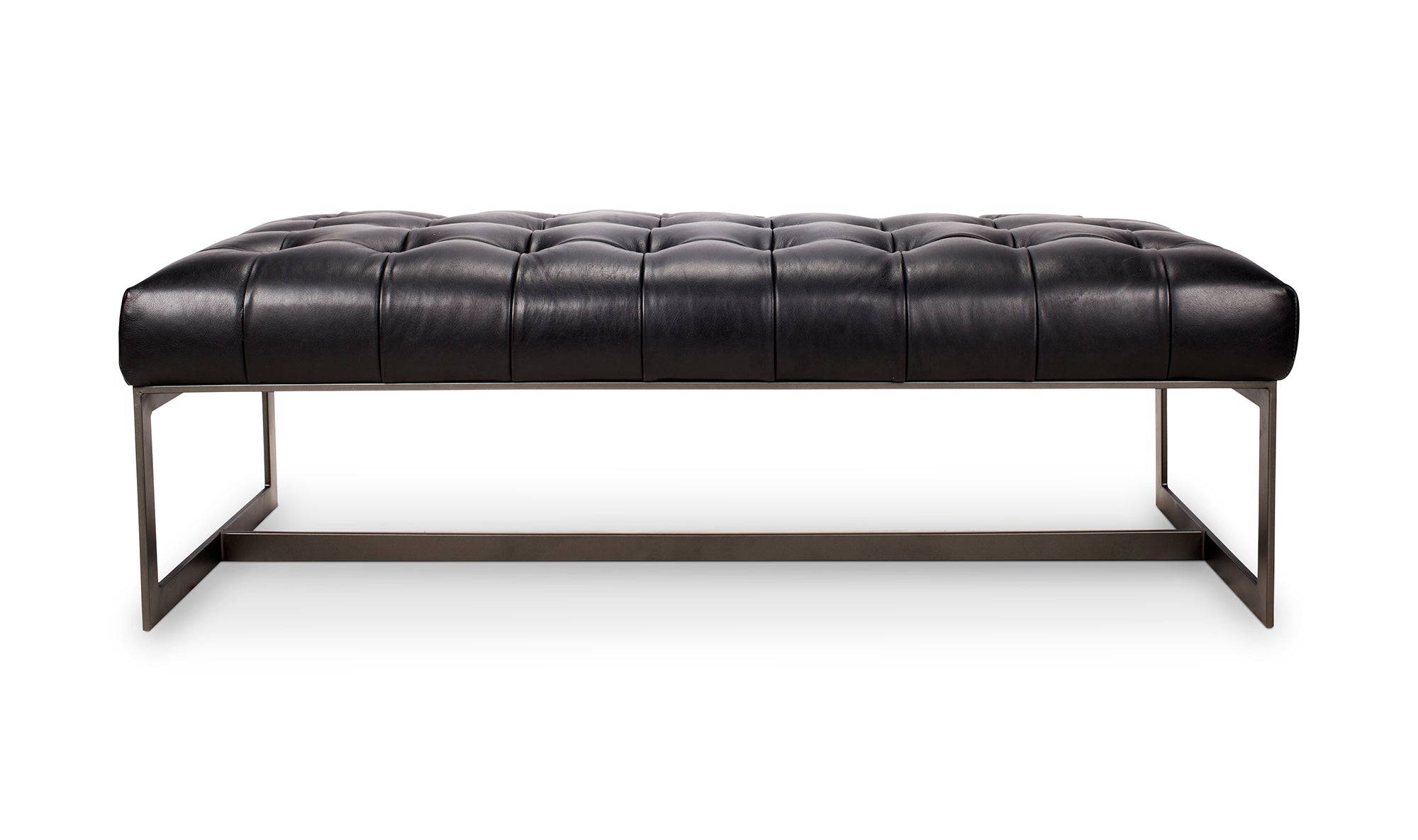 Wyatt Leather Bench Black