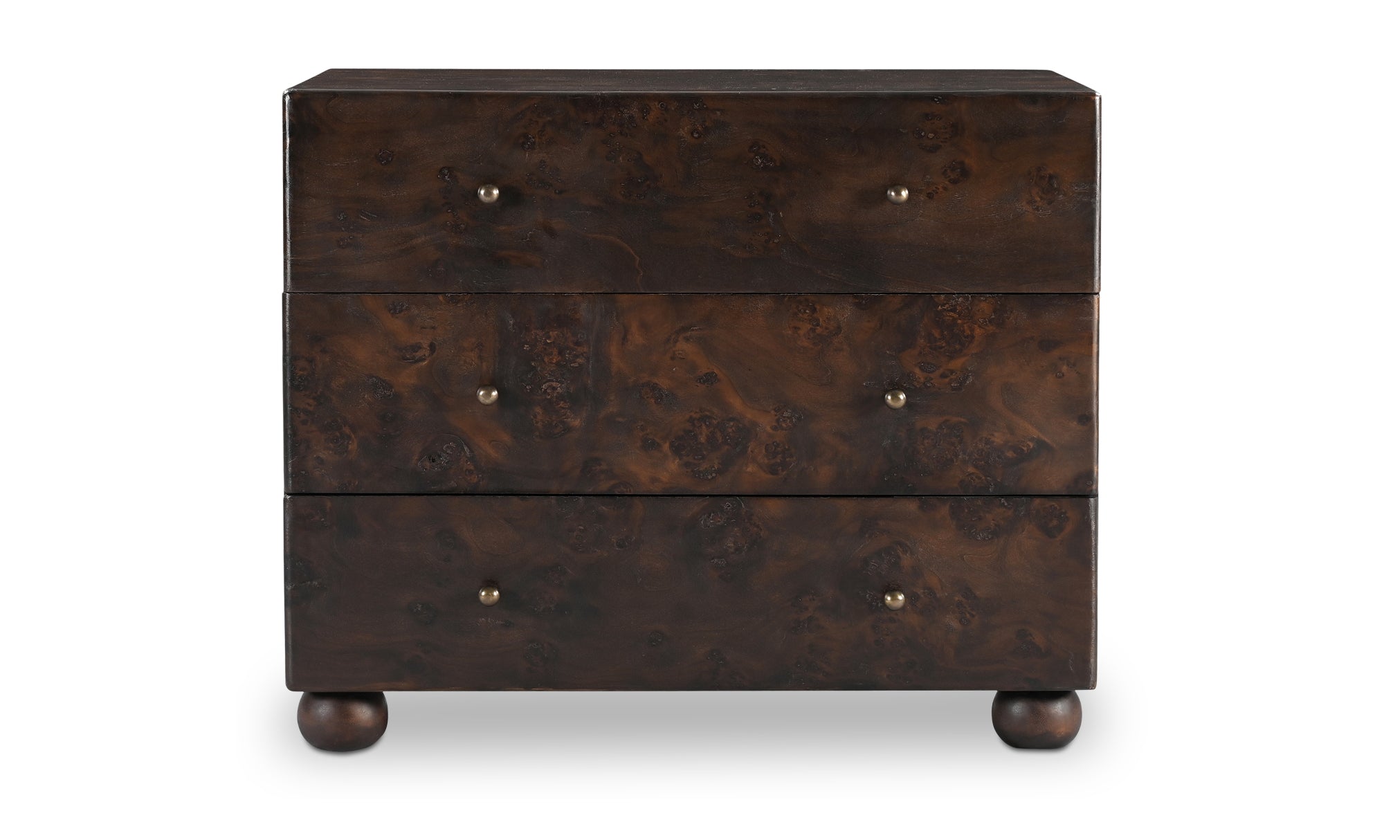 York 3 Drawer Nightstand Dark Brown